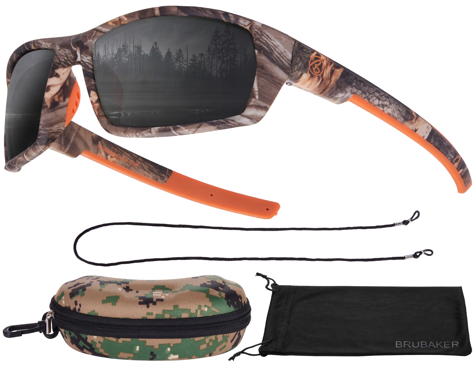 BRUBAKER Polarized Camouflage Sunglasses for Fishing and Hunting, Colored Lenses