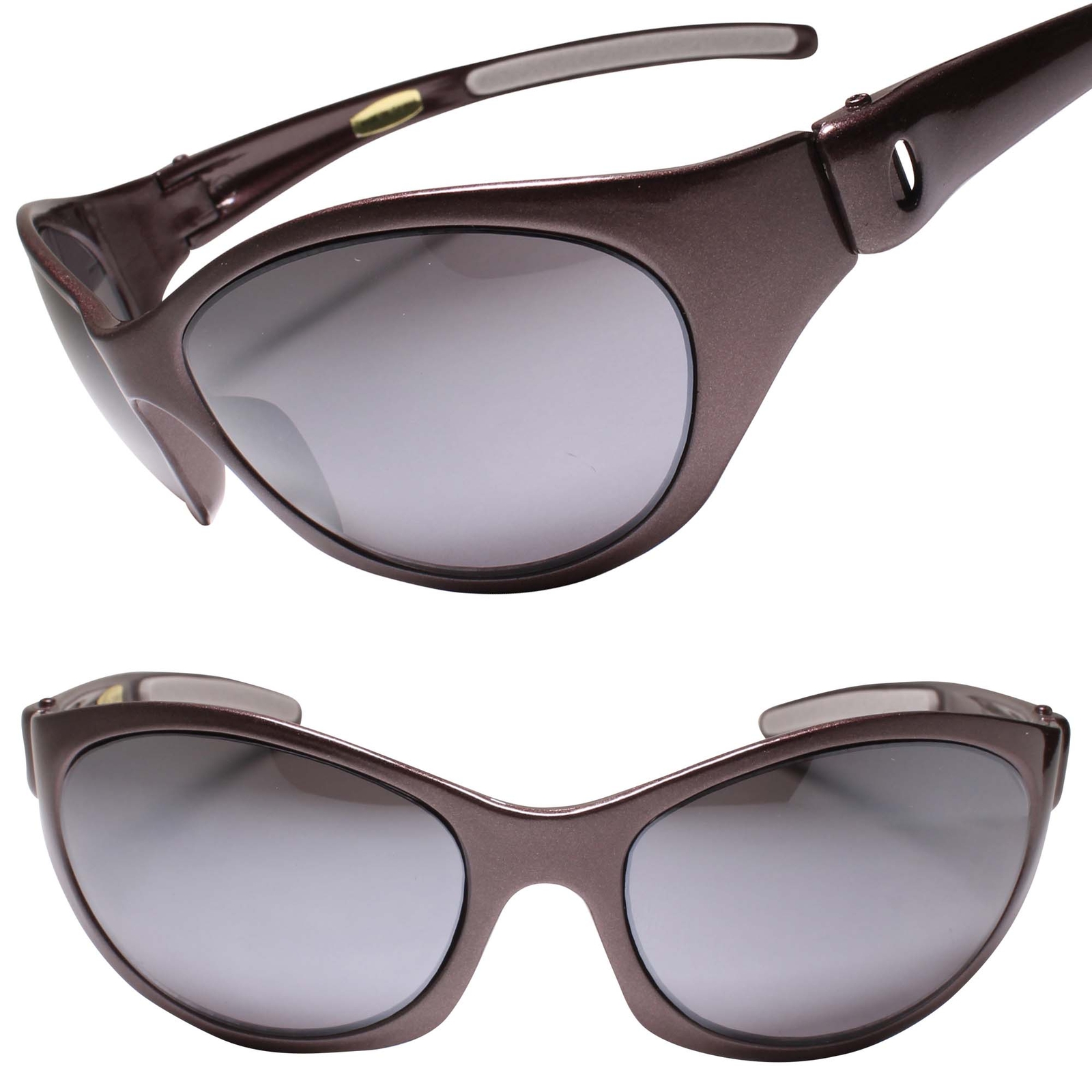 Brown Wrap Around Lightweight Sunglasses for Outdoor Sports All-Day Wear