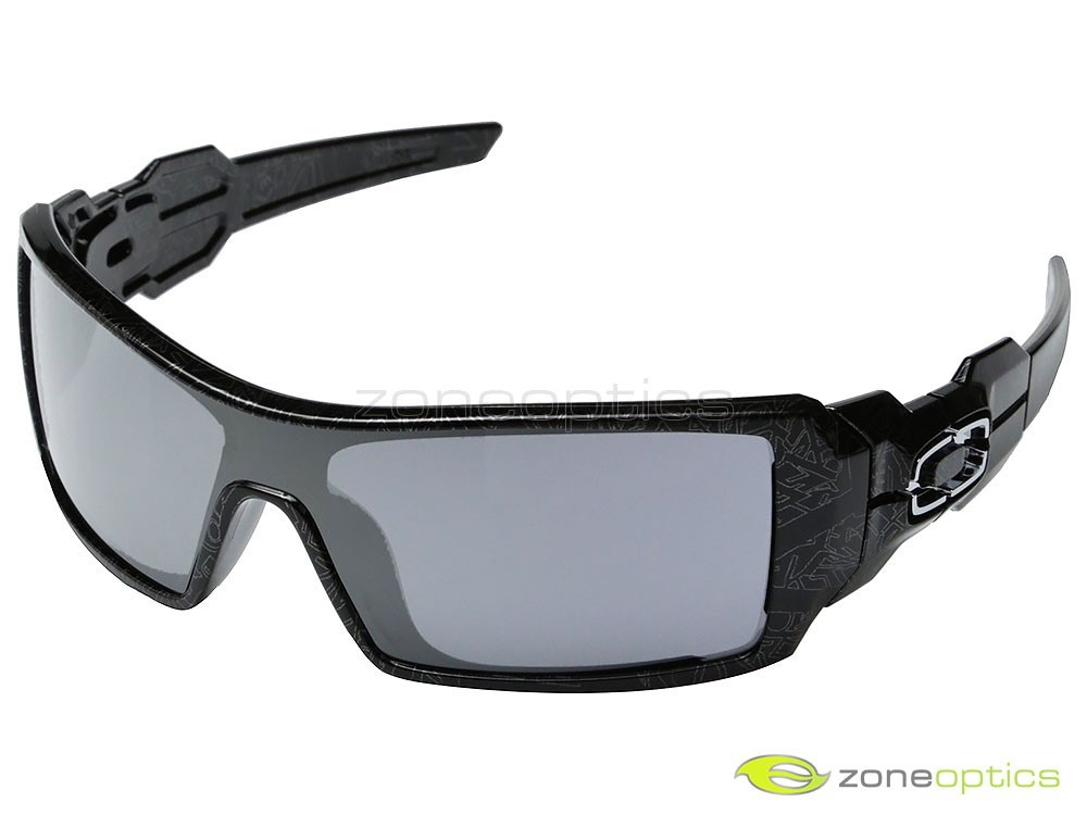 with tags Oakley Oil Rig Sunglasses 24058 Polished BlackSilver Ghost Tex G1N