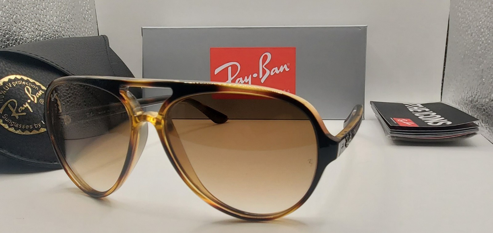 New Ray-Ban Cats 5000 Havana Brown Sunglasses RB4125 710/51 59MM Unisex