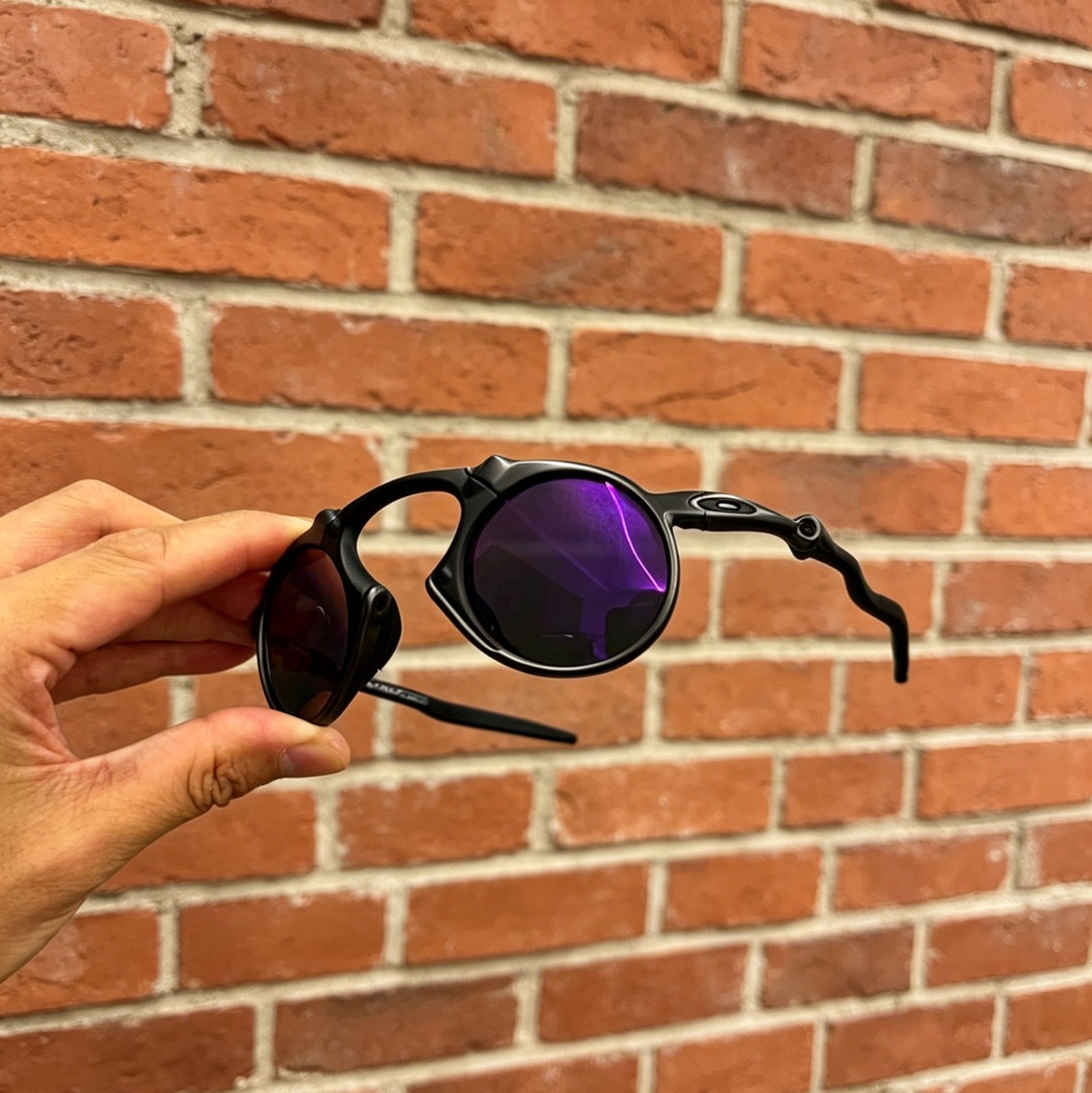 Oakley X-Metal Madman OO6019 Polarized Sunglasses Gray Frame Purple Lenses