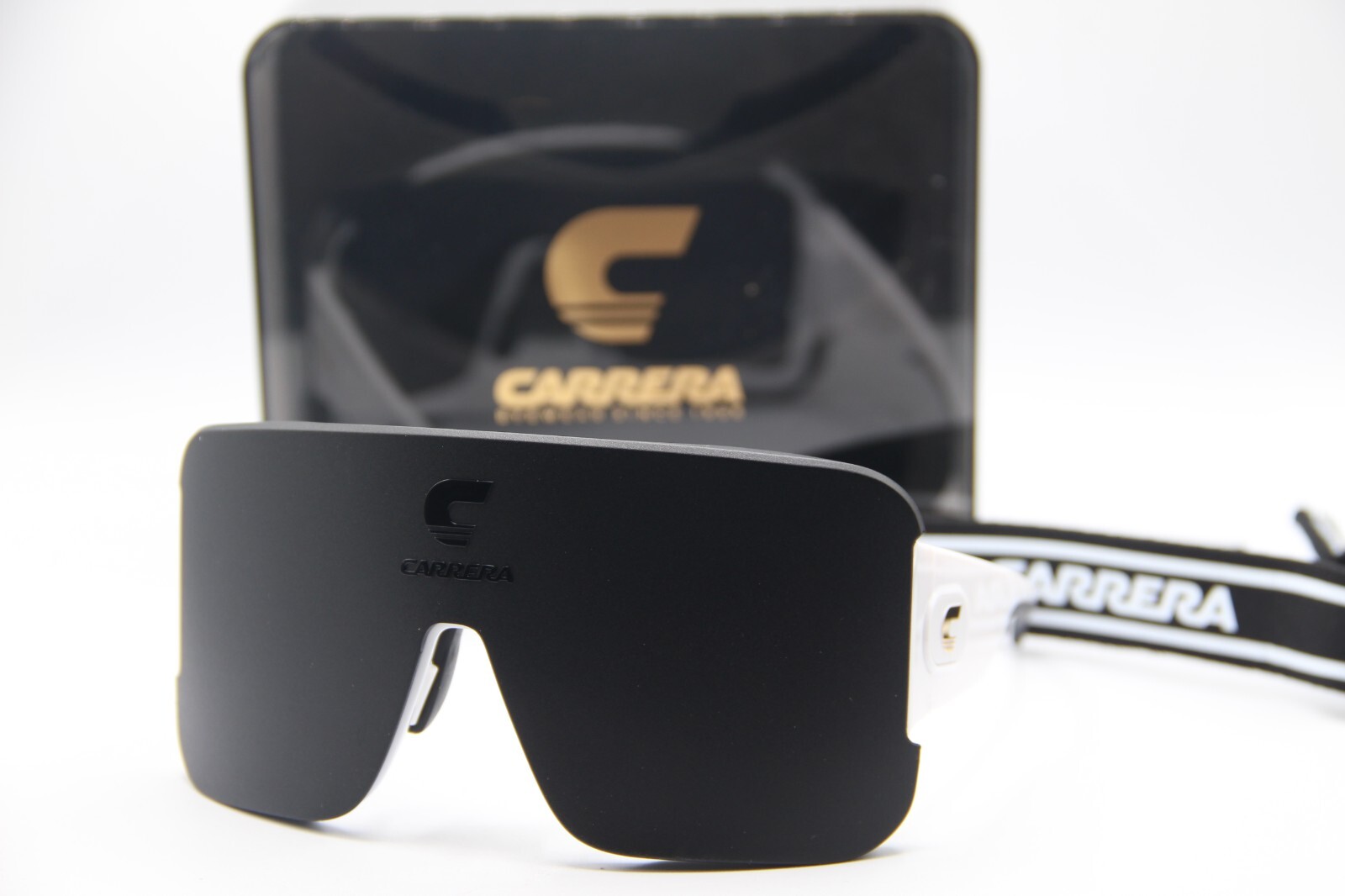 NEW CARRERA FLAGLAB 15 VK6T4 WHITE BLACK AUTHENTIC SUNGLASSES W/CASE 99-01