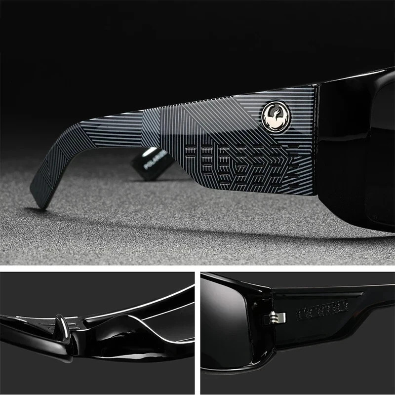 New Dragon Windproof Shield Frame Polarized Sunglasses Men Sport Goggle Eyewear