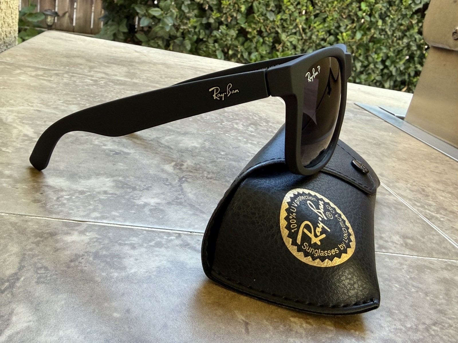 Ray-Ban Justin Sunglasses Matte Black Polarized Sunglasses 55 mm RB4165