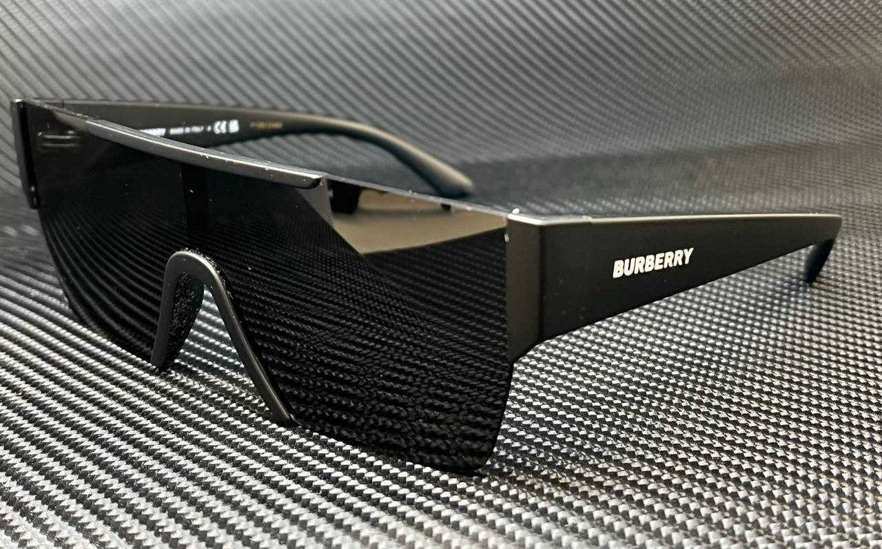 BURBERRY BE4291 346487 Matte Black Grey Rectangle Men’s Sunglasses 60 mm