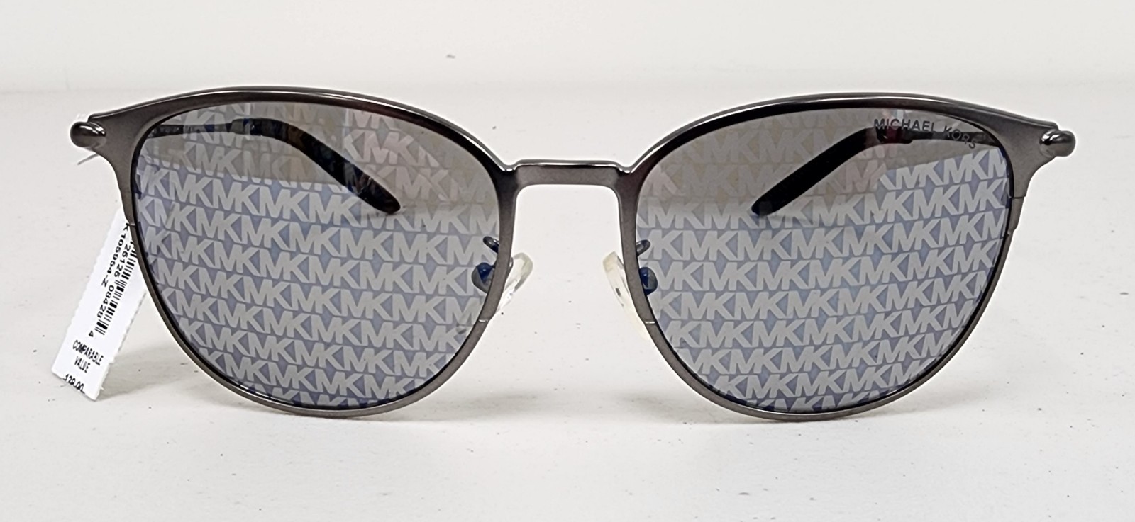 Michael Kors Men’s Caden MK1059 Printed Round Matte Gunmetal Sunglasses NWT
