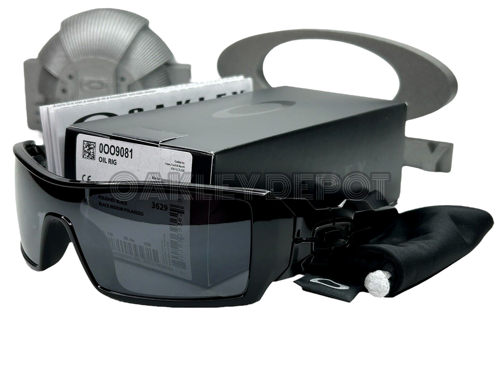 ✅🕶️ OAKLEY OIL RIG 009081 POLISHED BLACK/BLACK IRIDIUM POLARIZED SUNGLASSES (4)