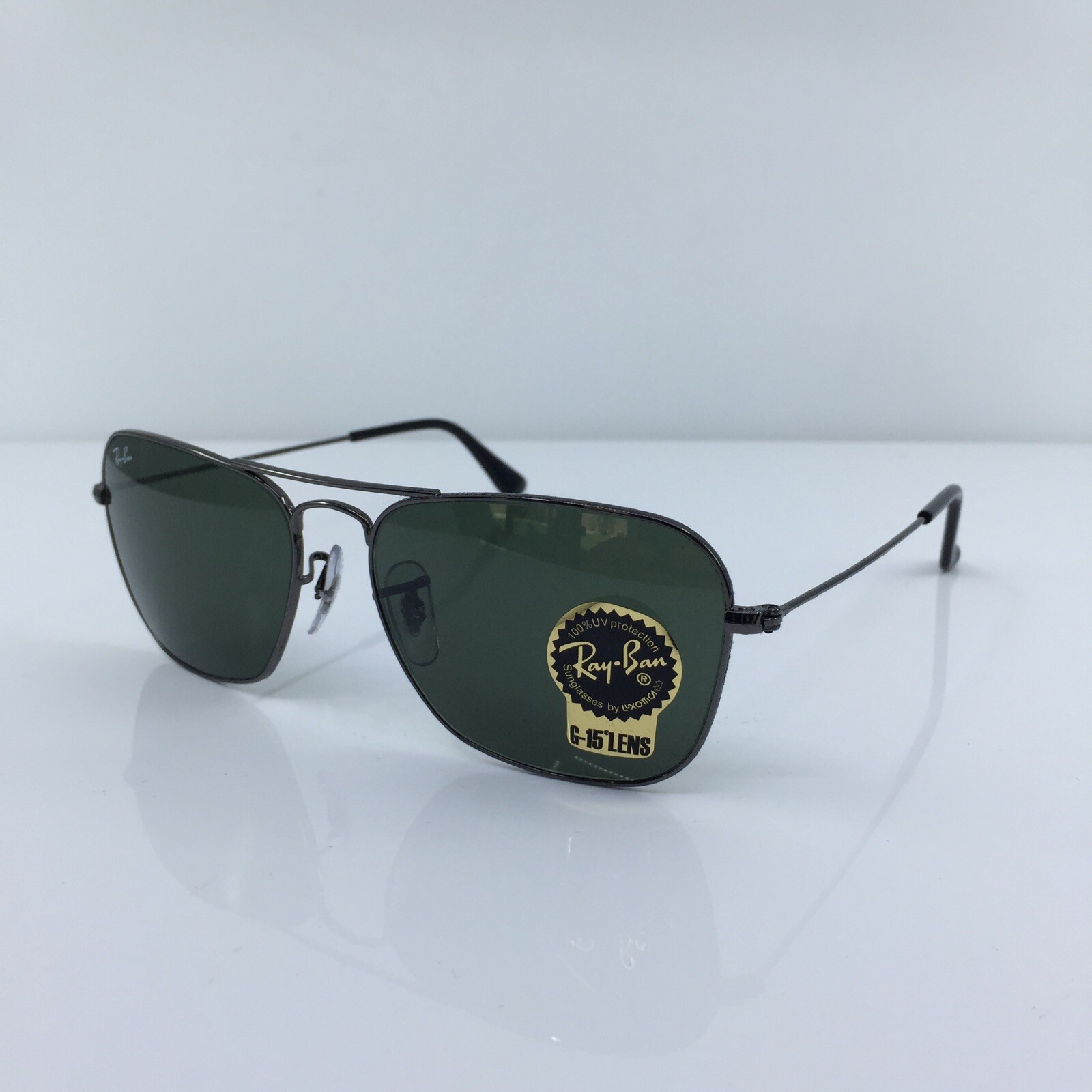 New Ray Ban Caravan Sunglasses RB 3136 Caravan C. 004 Gunmetal & G15 Lenses 55mm