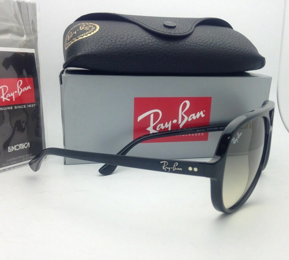 New RAY-BAN Sunglasses RB 4125 CATS 5000 601/32 59-13 Black w/Grey Gradient Lens