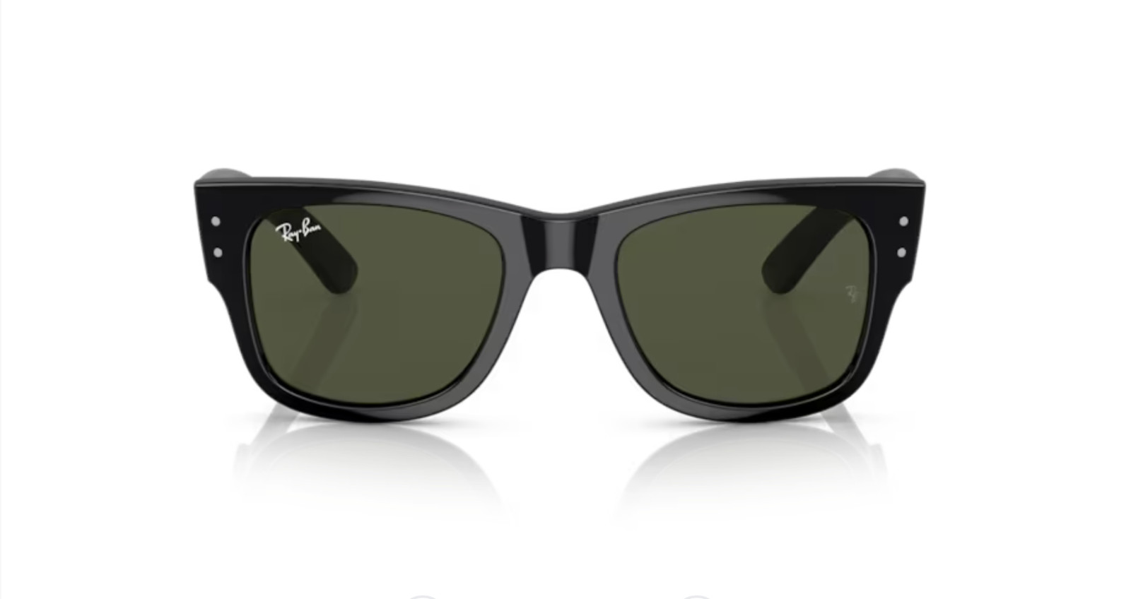 Ray Ban Mega Wayfarer RB0840S 901/31 51 Black w/ Green Sunglasses Rayban 0840S