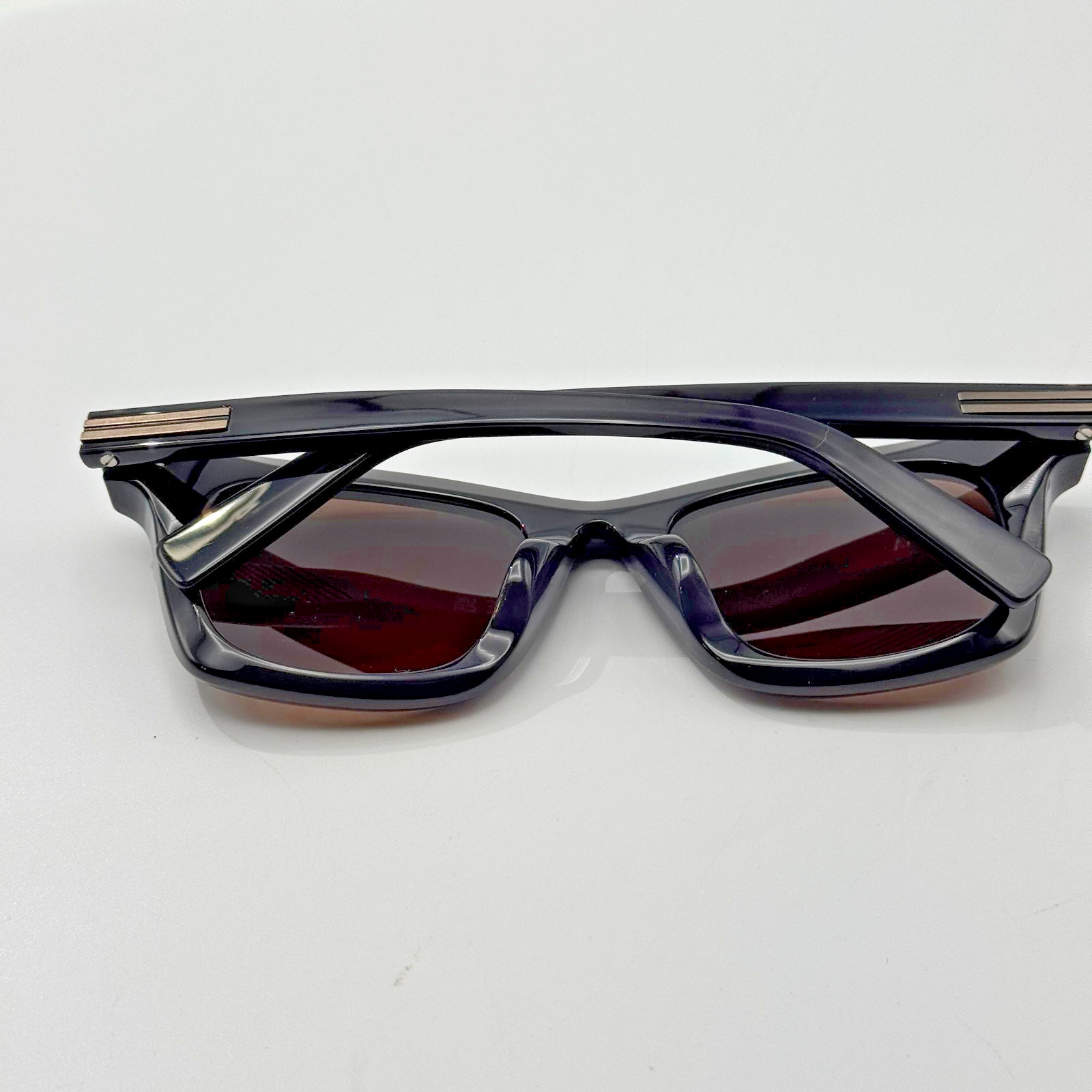 Ermenegildo Zegna Sunglasses EZ0270-F 20E Black Square Frame Brown Lens 52mm New