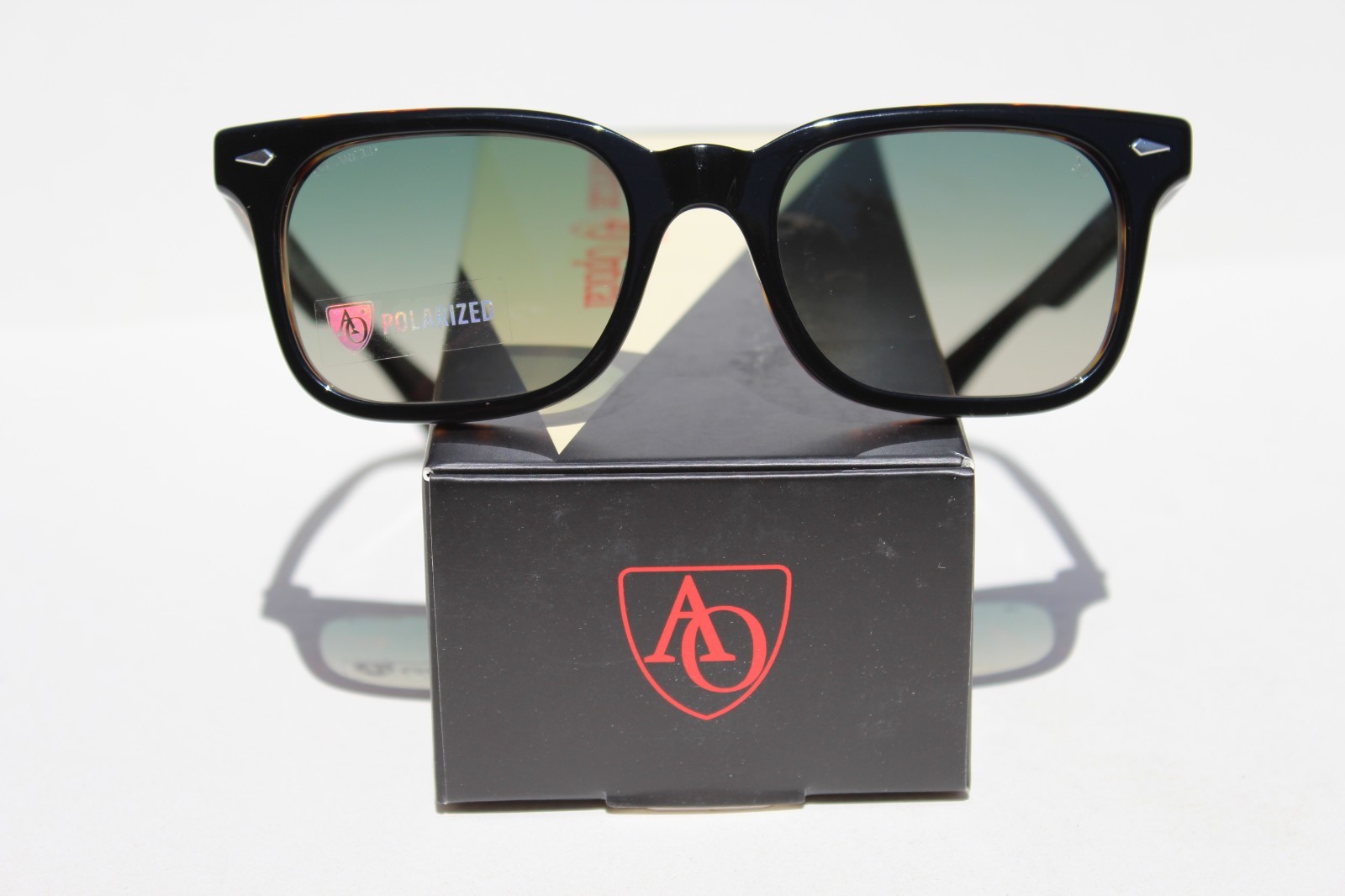 AMERICAN OPTICAL Tournament POLARIZED Sunglasses Black Tortoise/Green ST EGN-P