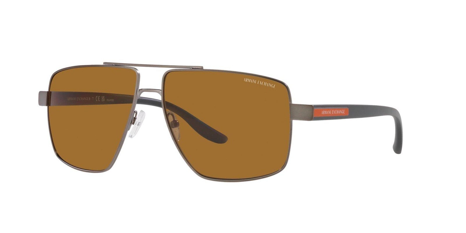 Armani Exchange A|X Mens Ax2037s Square Sunglasses, Matte Gunmetal/Polarized…