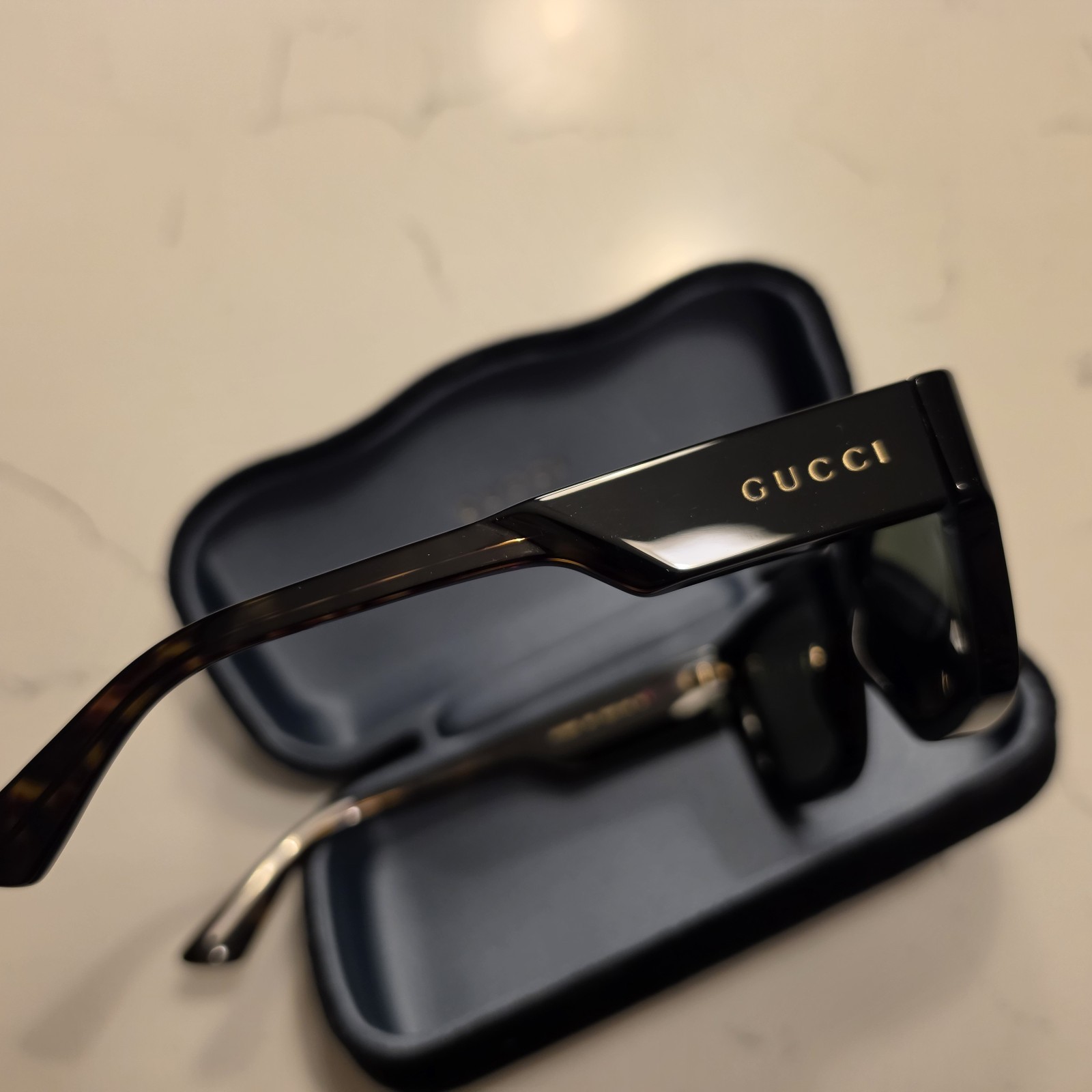 GUCCI GG1668S 001 Black Grey Havana Men’s Medium 52 mm Sunglasses