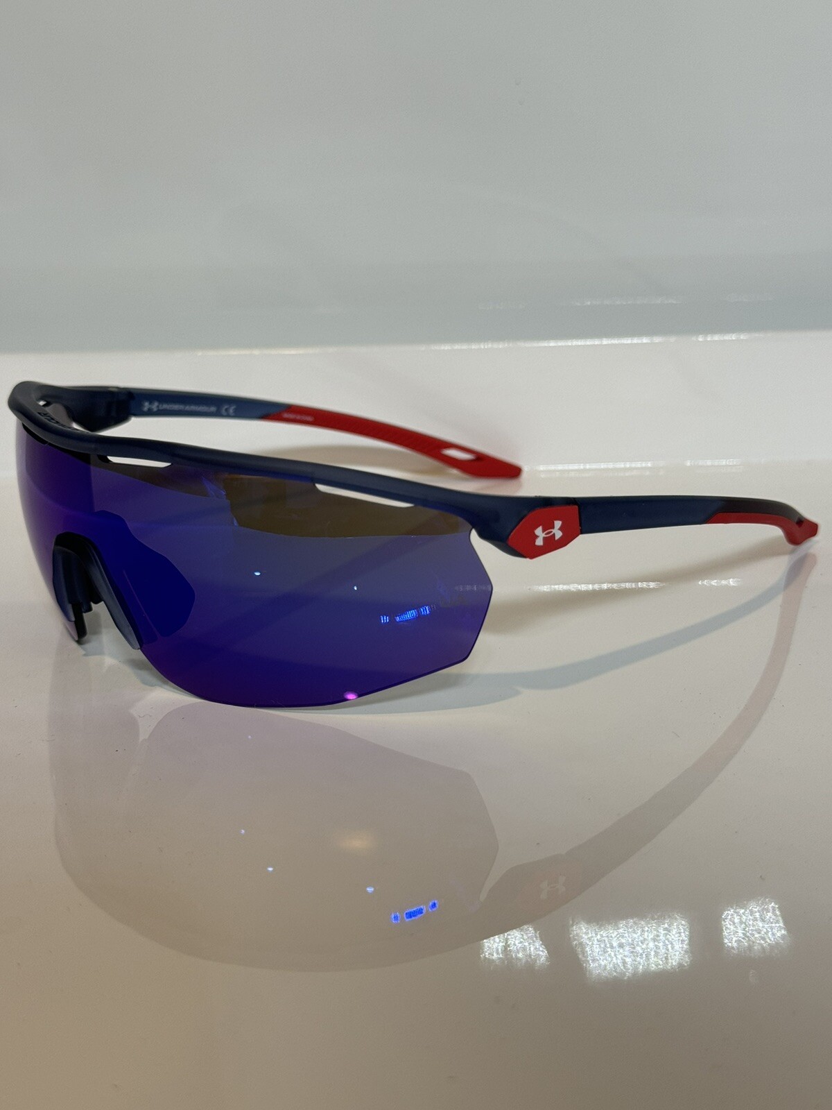 Under Armour Gametime Matte Transparent Blue Mirror Sunglasses
