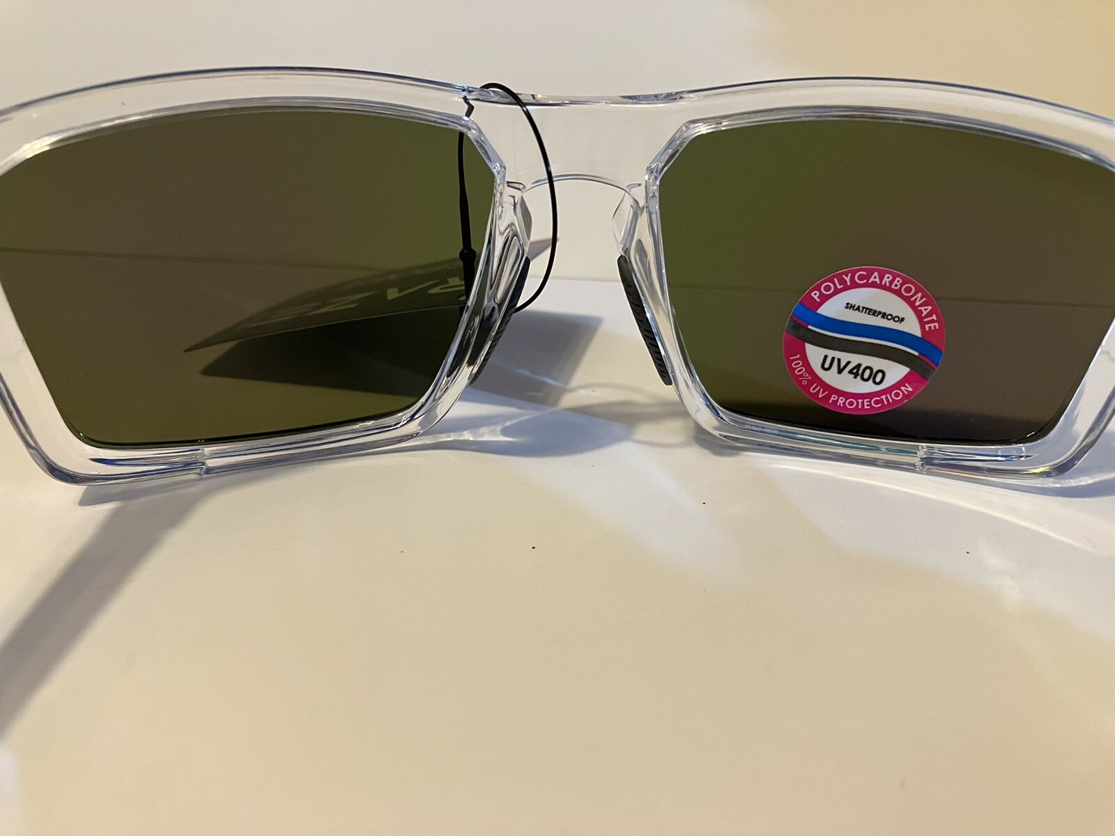 RAZE Eyewear Sunglasses Journey mirrored blue lens clear frame 26922