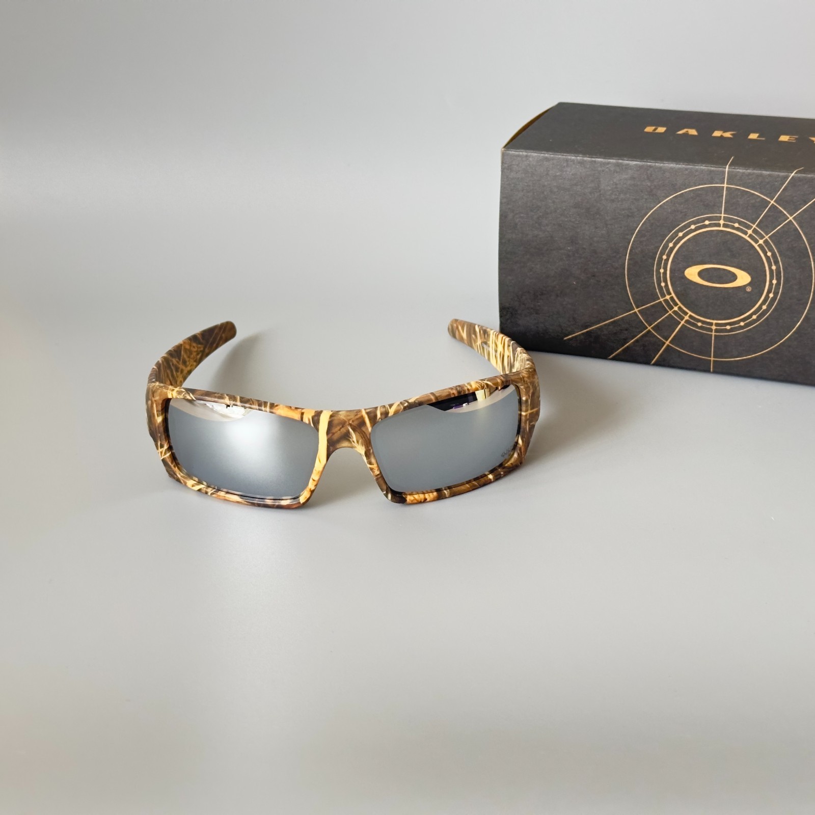 Oakley Gascan Polarized Sunglasses OO9014 Woodgrain Frame Grey Polarized Lens