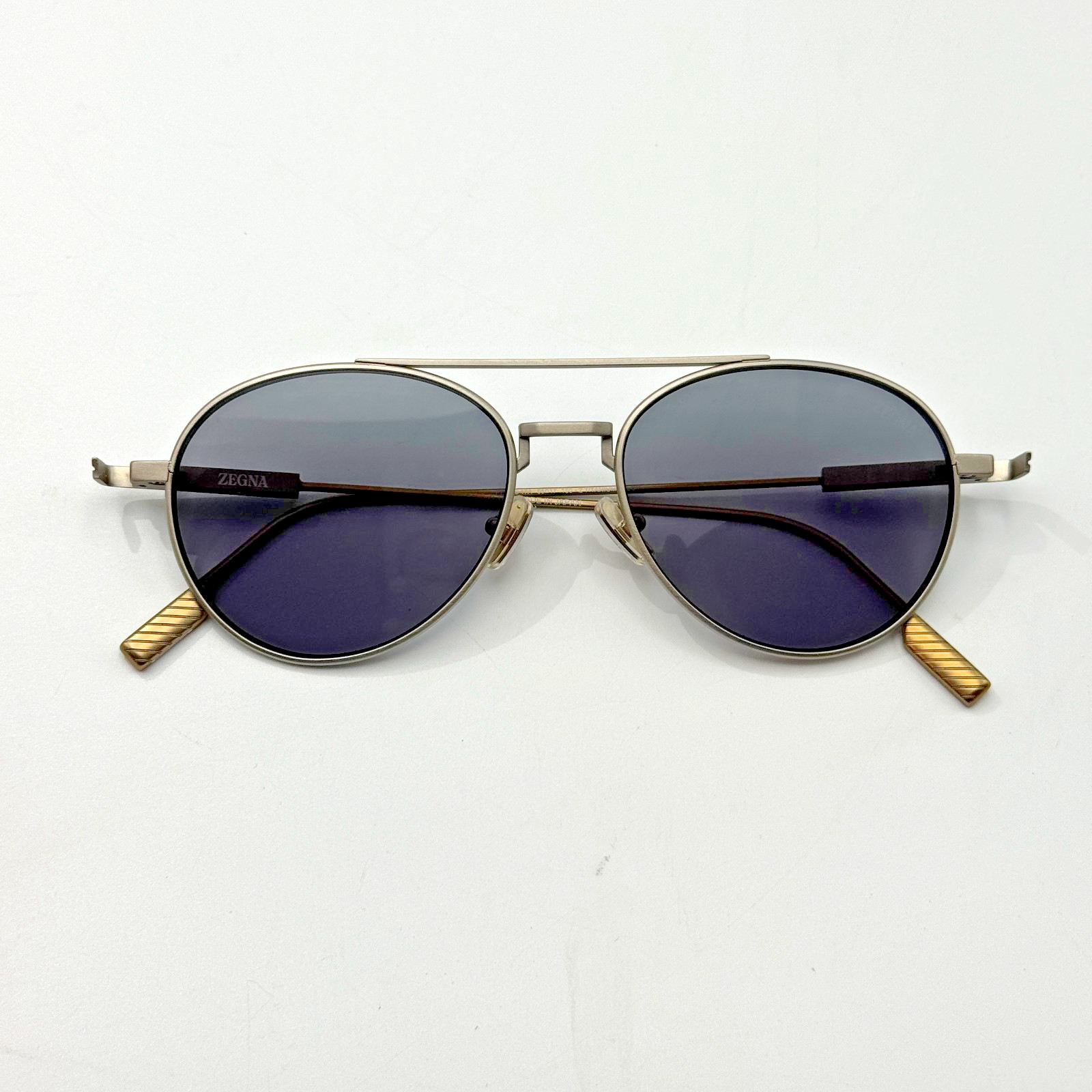Ermenegildo Zegna Sunglasses EZ0288 17A Palladium Frame Gray Lens 55-17-150 New