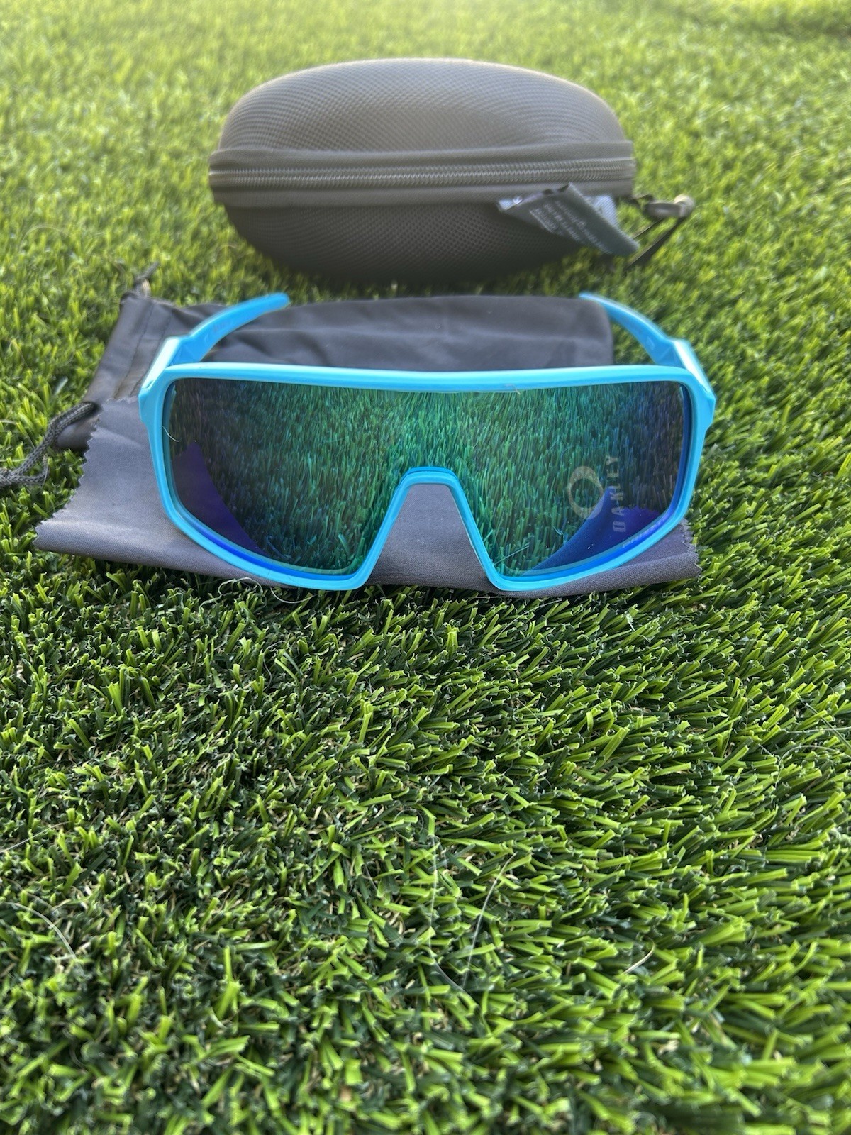 Oakley Sutro Shield Sunglasses Mirrored Blue Lens Blue Frame 140mm OO9406