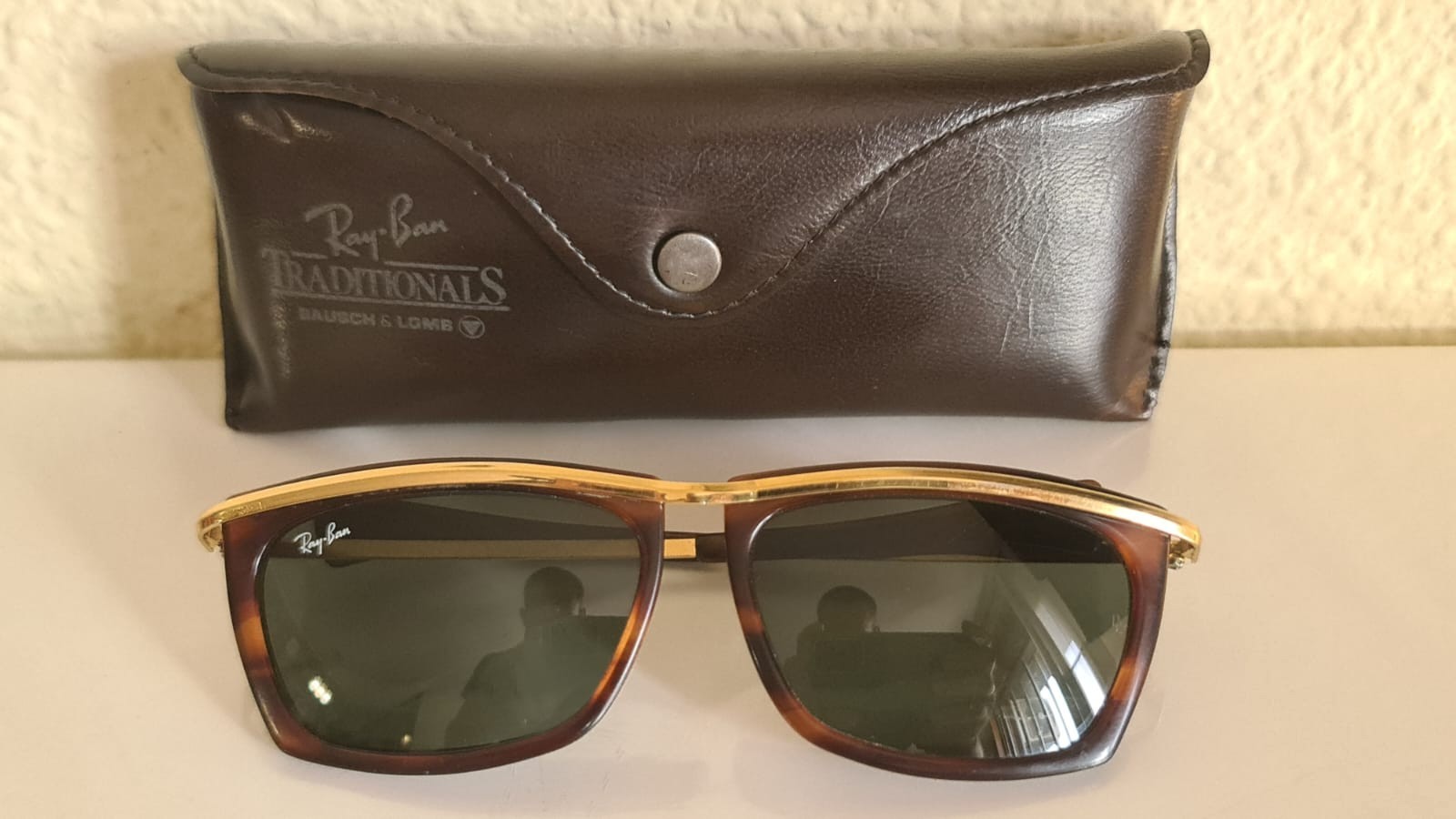 Vintage Ray-Ban B&L Olympian II L1005 Tortoise Gold G-15 USA Sunglasses & Case