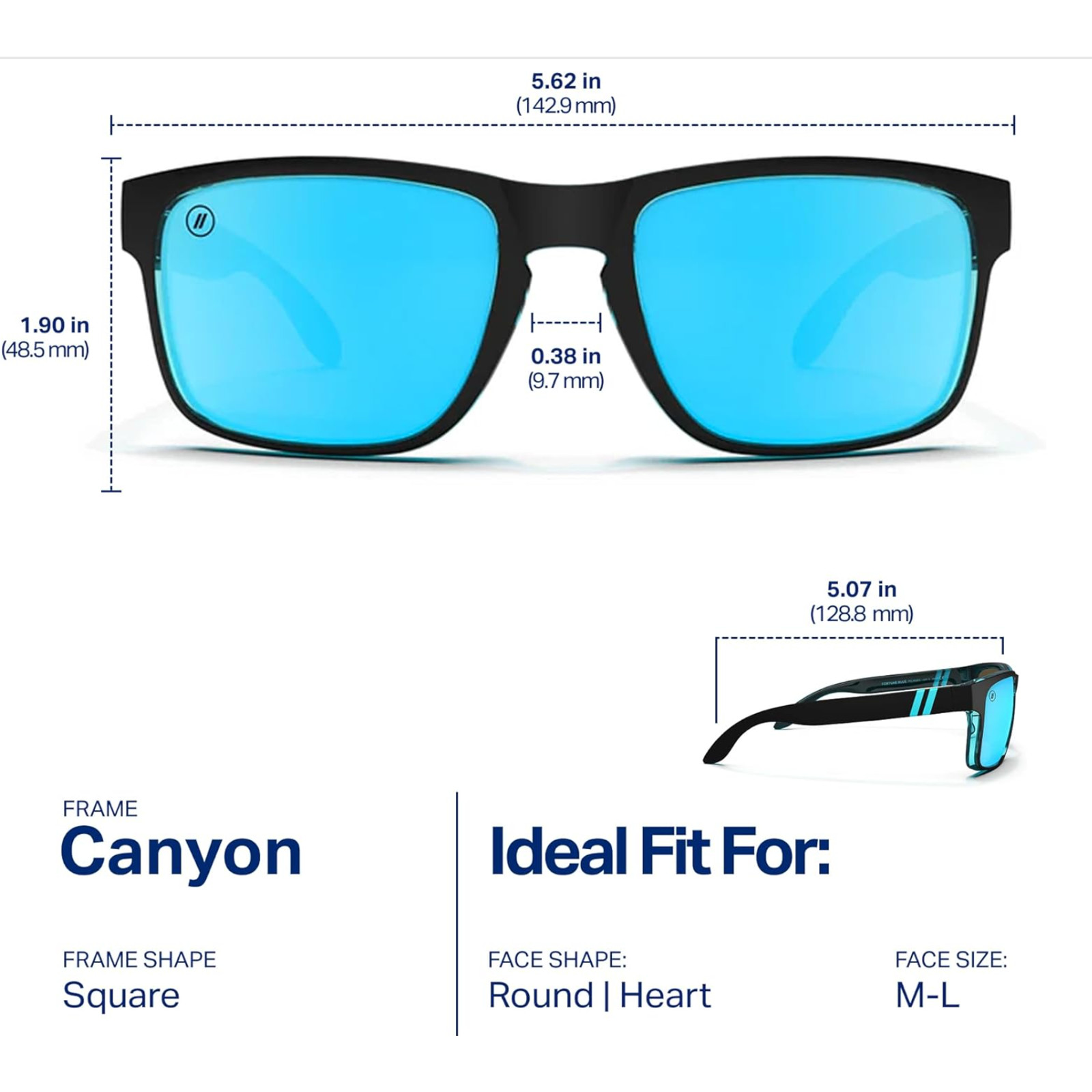 Blenders Eyewear Canyon – Polarized Sunglasses – – 100% UV Protection – blue