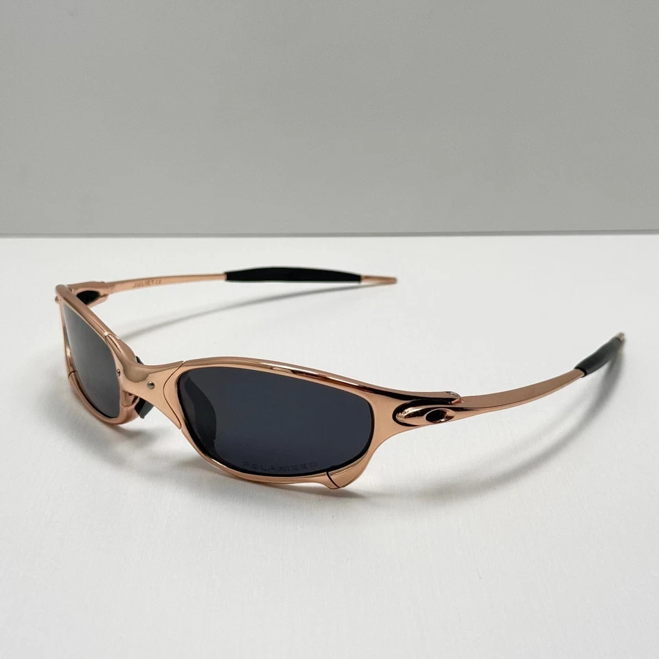 Oakley Juliet 1.0 X-Metal Rose Gold Black Lens Black Arms Sunglasses New