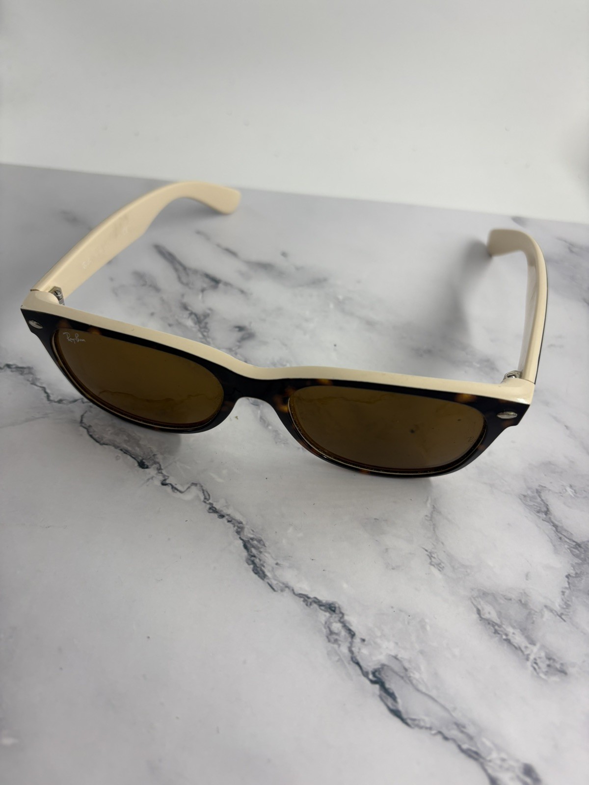 Ray-Ban Wayfarer RB2132 6012 55/18 Sunglasses Orange lenses Pre owned