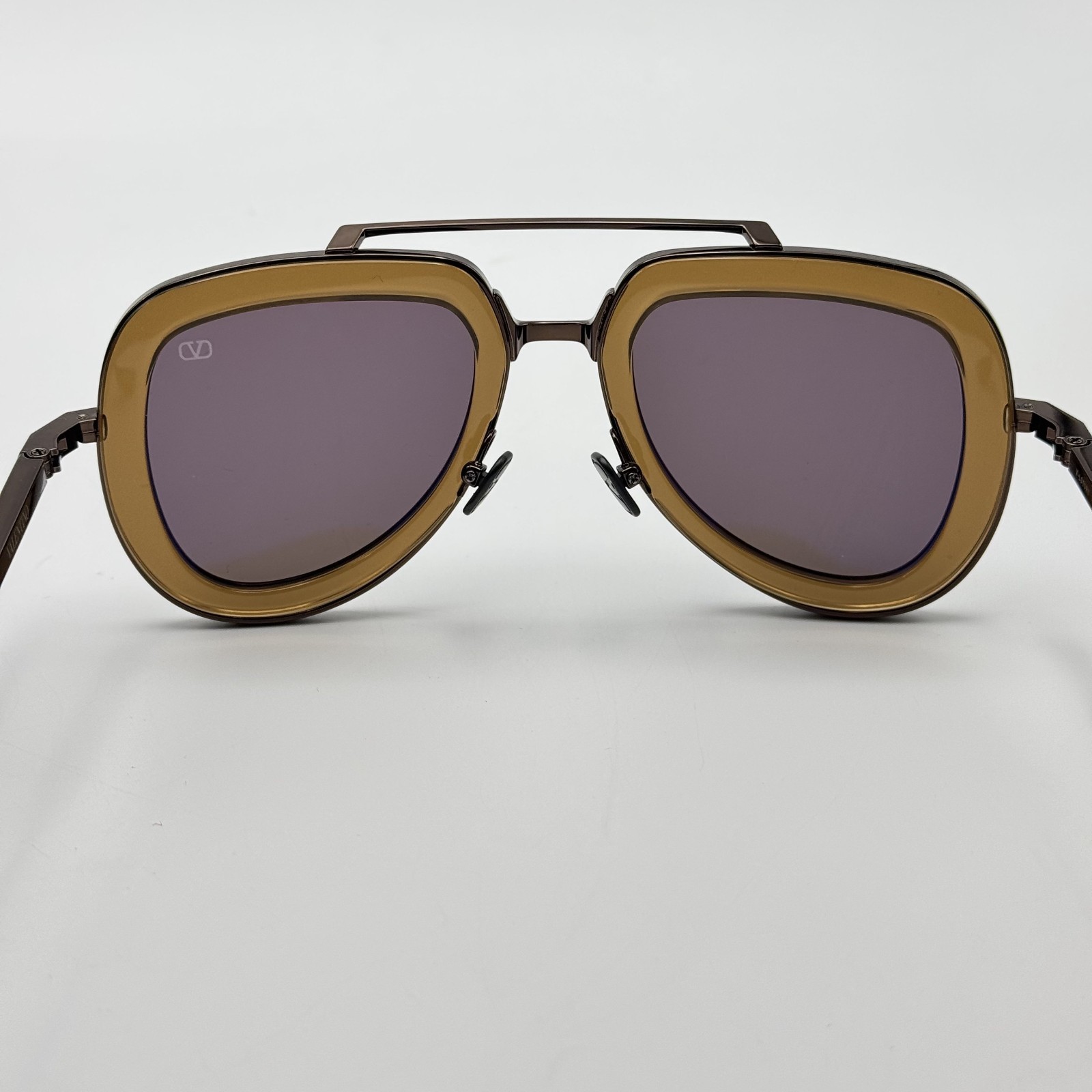 Valentino Sunglasses V-LSTORY-VLS-129D Brown Aviator Frame Brown Lens 50mm NEW