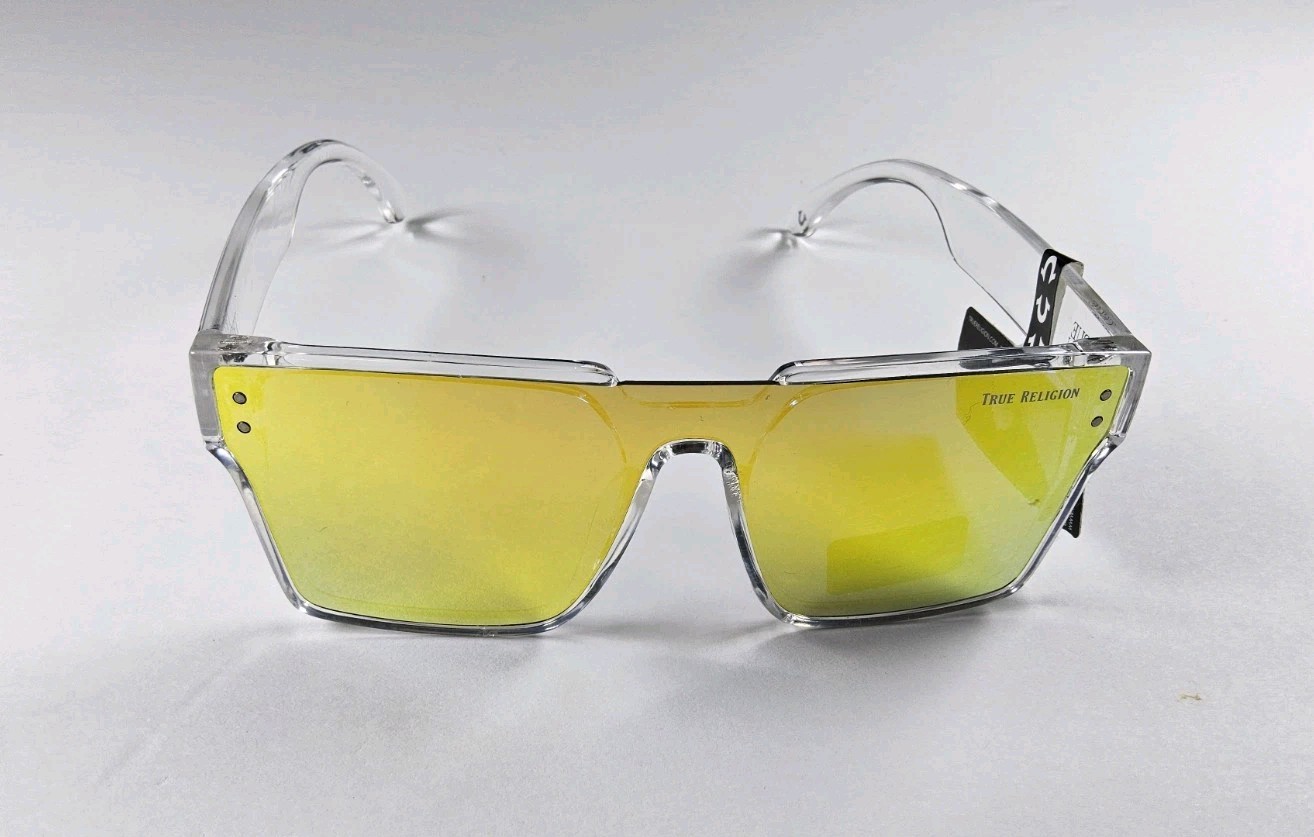 True Religion 100% UV Protection Logo Shield Reflective Sunglasses