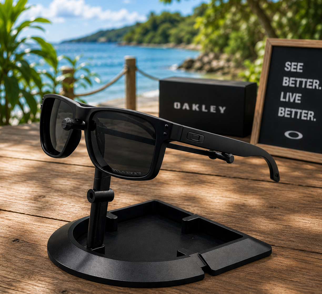 Oakley Holbrook Matte Black Polarized Sunglasses UV400 Classic Square Frame