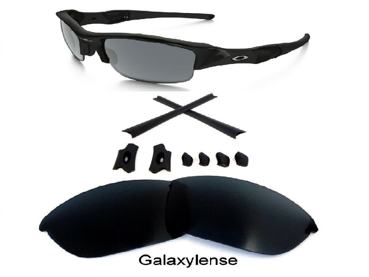 Galaxy Replacement Lenses + Rubber Kits For Oakley Flak Jacket Black