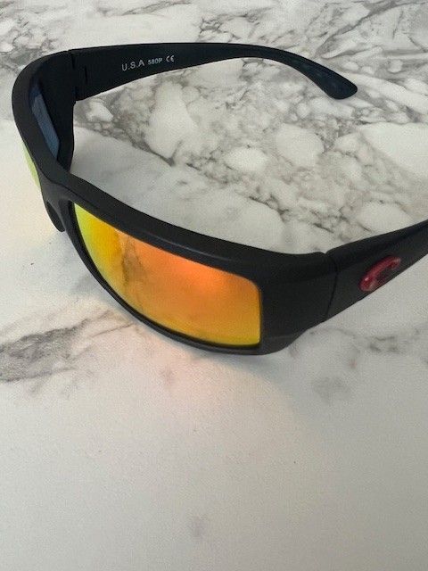Costa Del Mar Fantail Matte Black / Gold Mirror 580P Polarized Sunglasses- FR SH