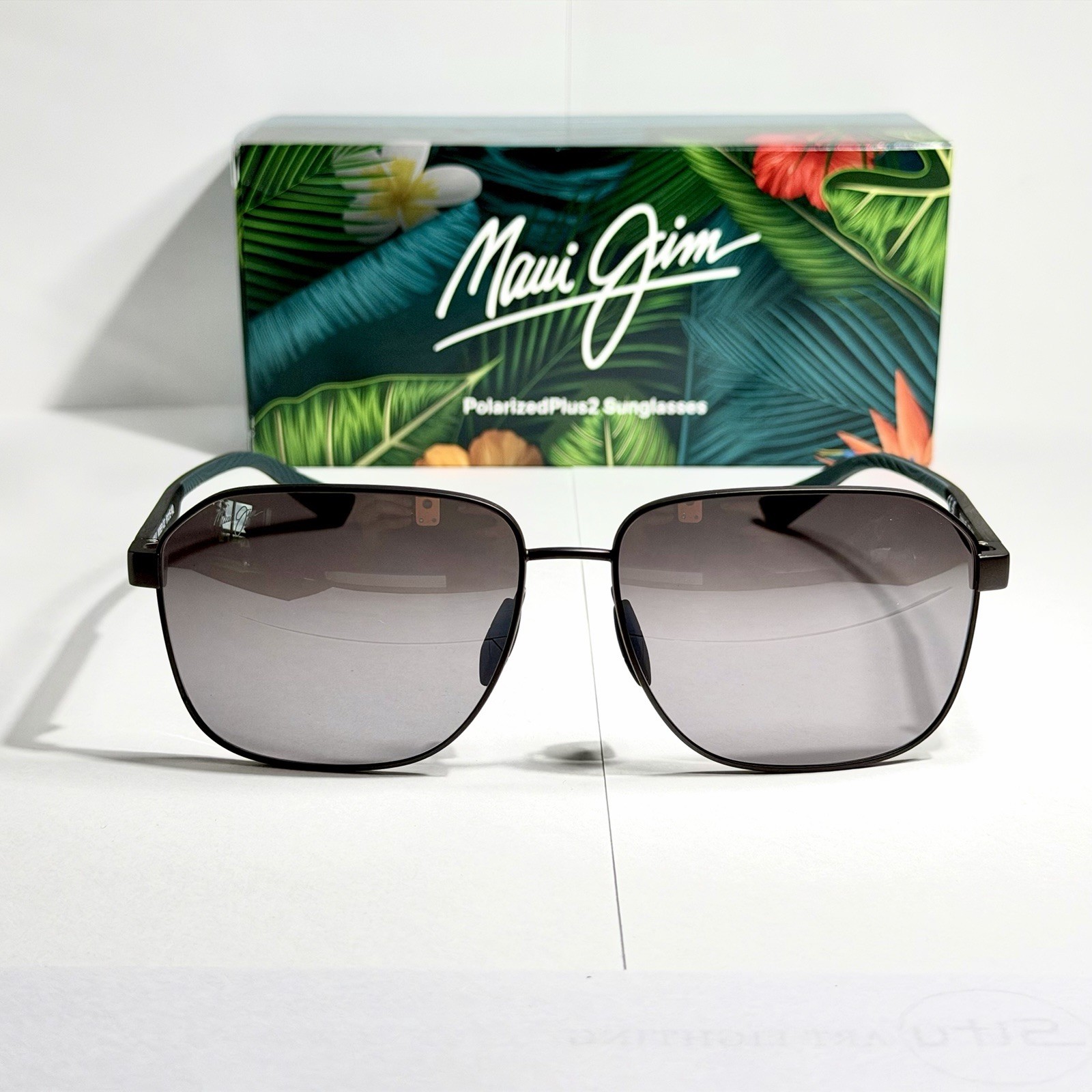 MAUI JIM ONIPAA MJ 651-02 MATTE GUNMETAL W/ SILVER TO BLACK POLARIZED SUNGLASSES