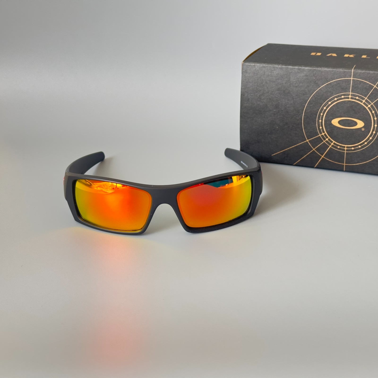 Oakley Gascan Polarized Sunglasses OO9014 Matte Black/Ruby Iridium Lens