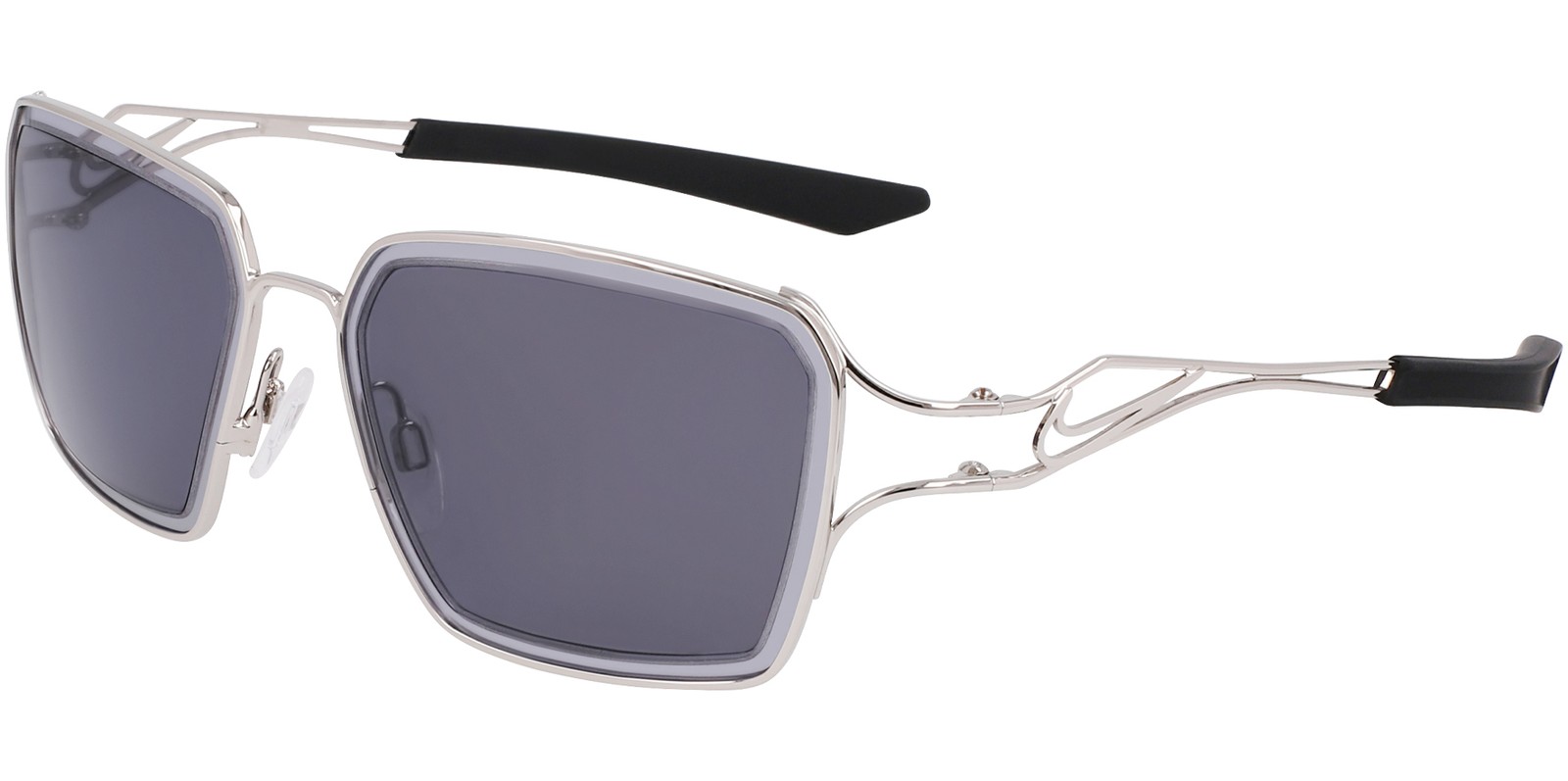 Nike Veil Prism Silver-Tone Geometric Square Sunglasses – NKEV24049 040