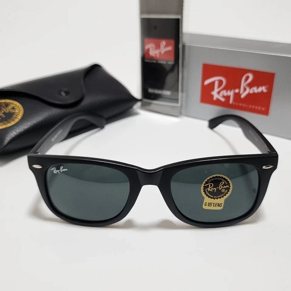 Ray-Ban RB2140 Wayfarer Classic Sunglasses 50mm Sunglass Black Frame Gray Lens ~