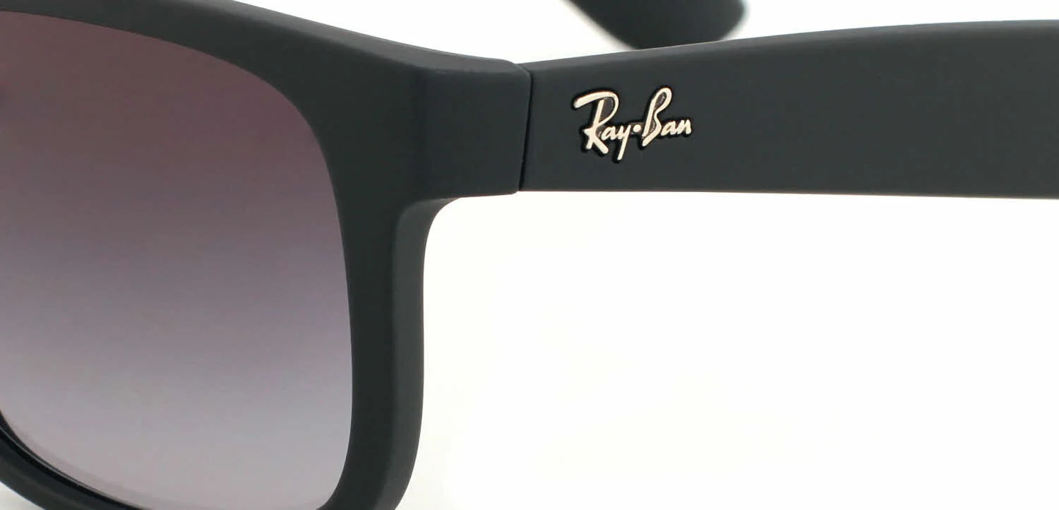 Ray-Ban RB4165 Justin- Rubber Black / Grey Gradient Lens (601/8G)