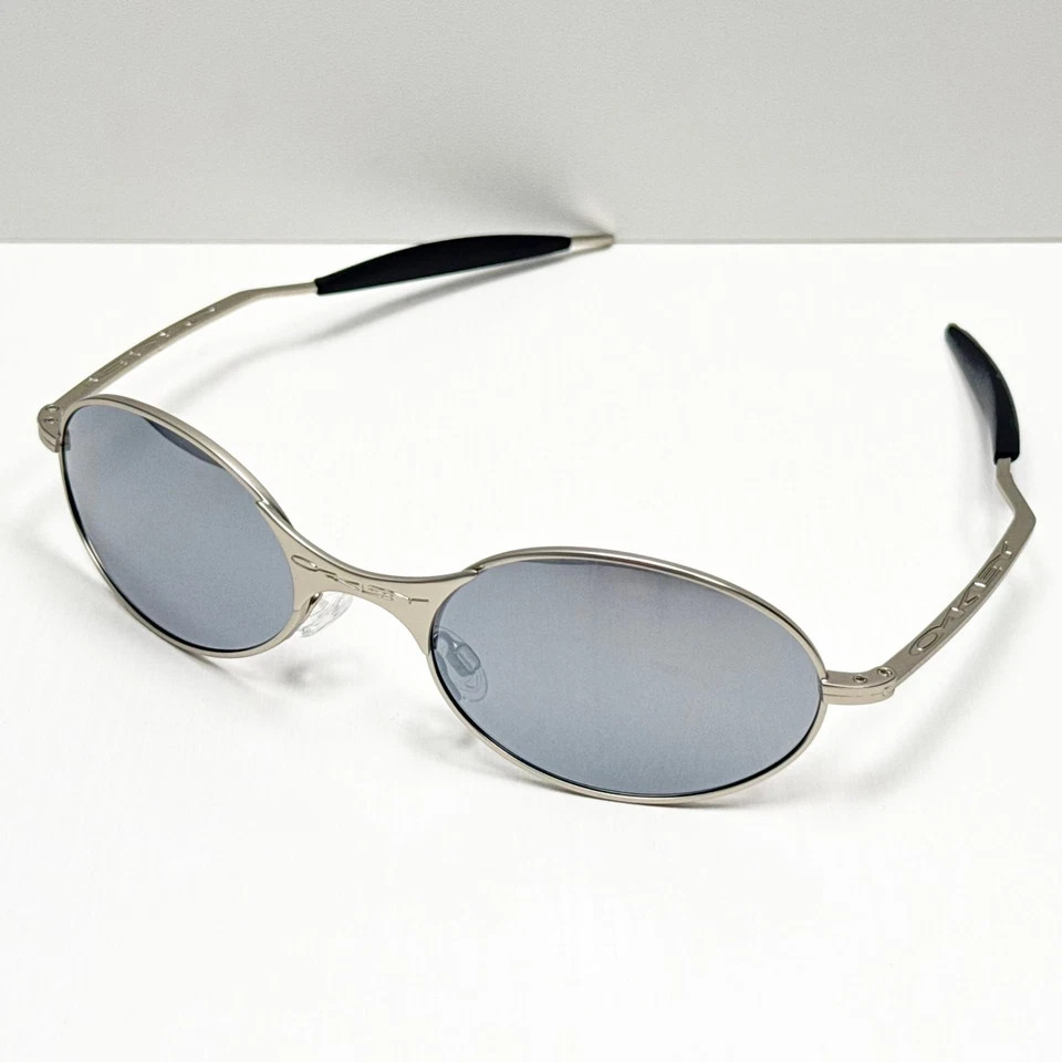Oakley Square Wire 1.0 Sunglasses Silver Frame Black Lens New Vintage Y2K