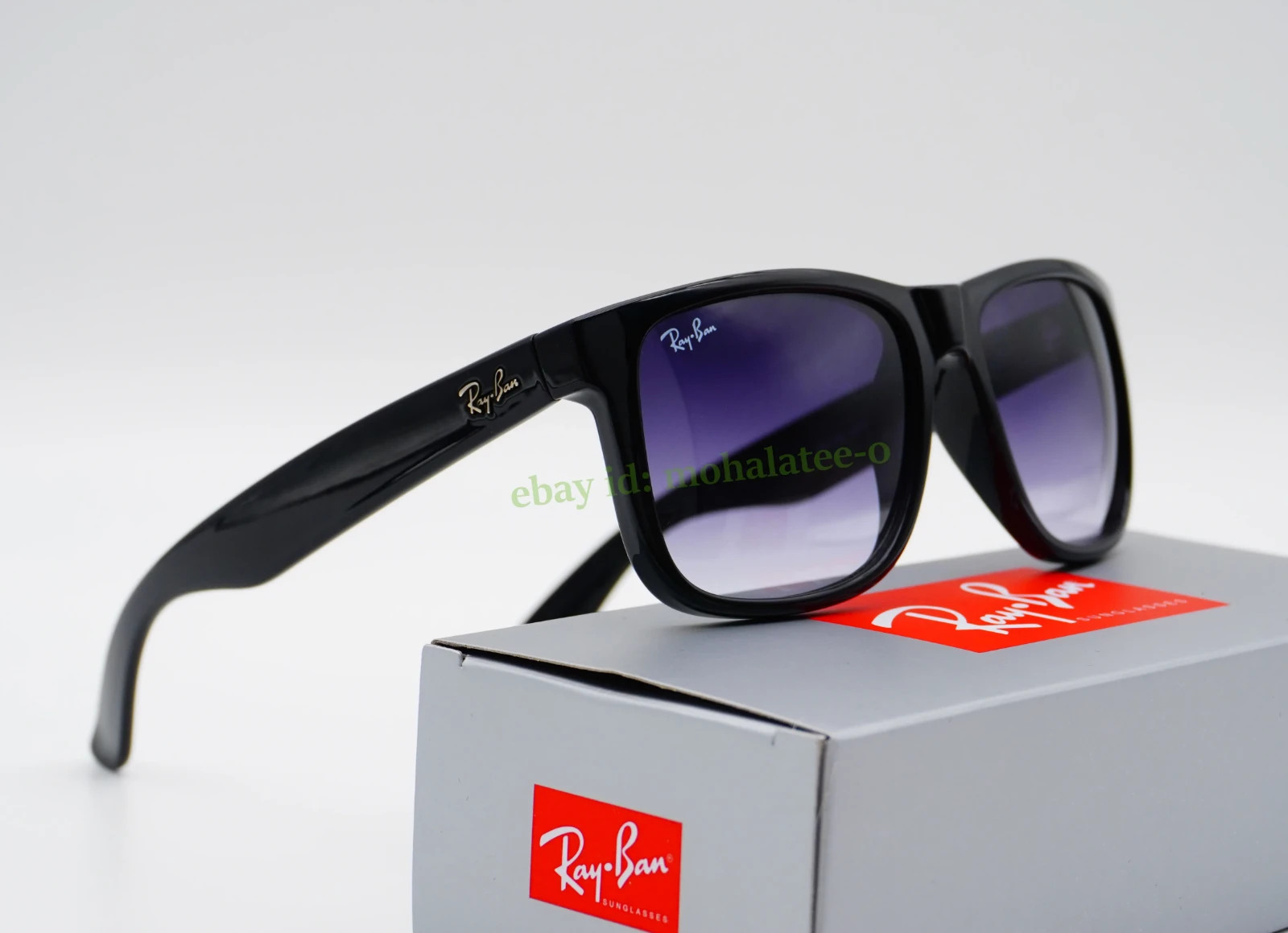 Ray-Ban Justin RB4165 Classic Sunglasses 54mm Matte Black Gray Gradient UV