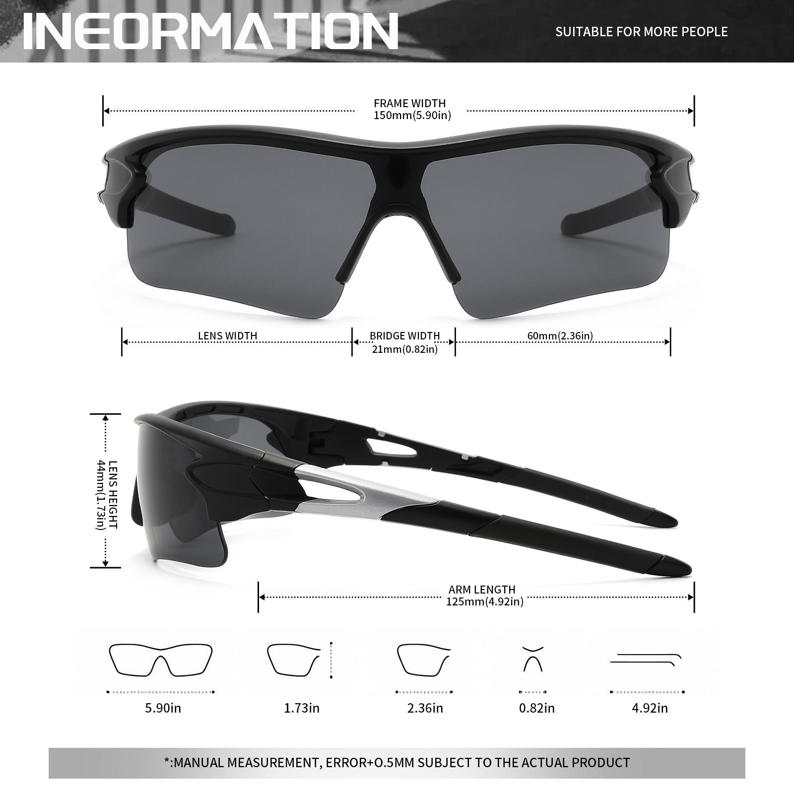 New UV400 Protective Sports Eyewear Lightweight Full-Cover Lens Unisex Wrap