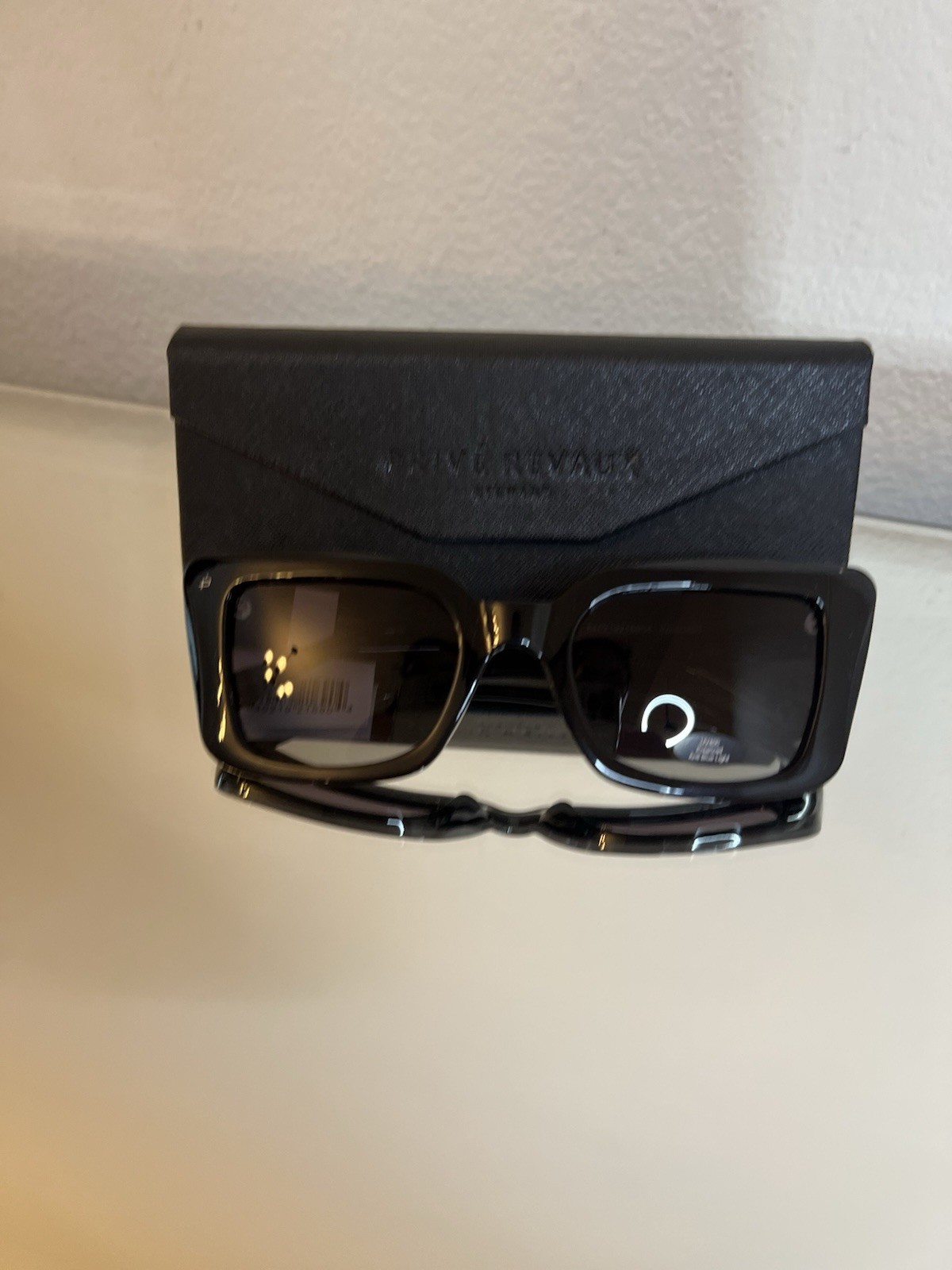 PRIVÉ REVAUX Men’s Full Rim Rectangle Sunglasses Black Frame Gray Tinted Lens
