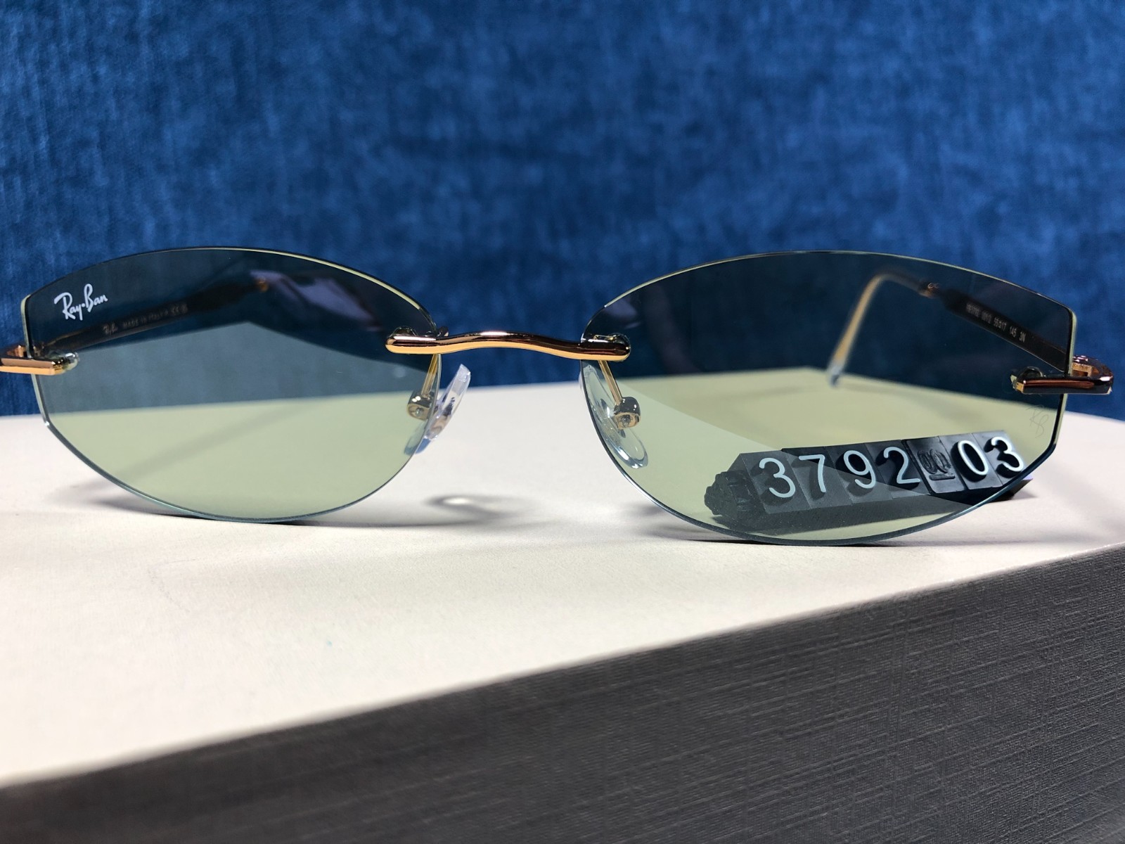 Ray-Ban RB3792 Sunglasses Gold Frame Green Lens 55/17MM 001/2 145MM