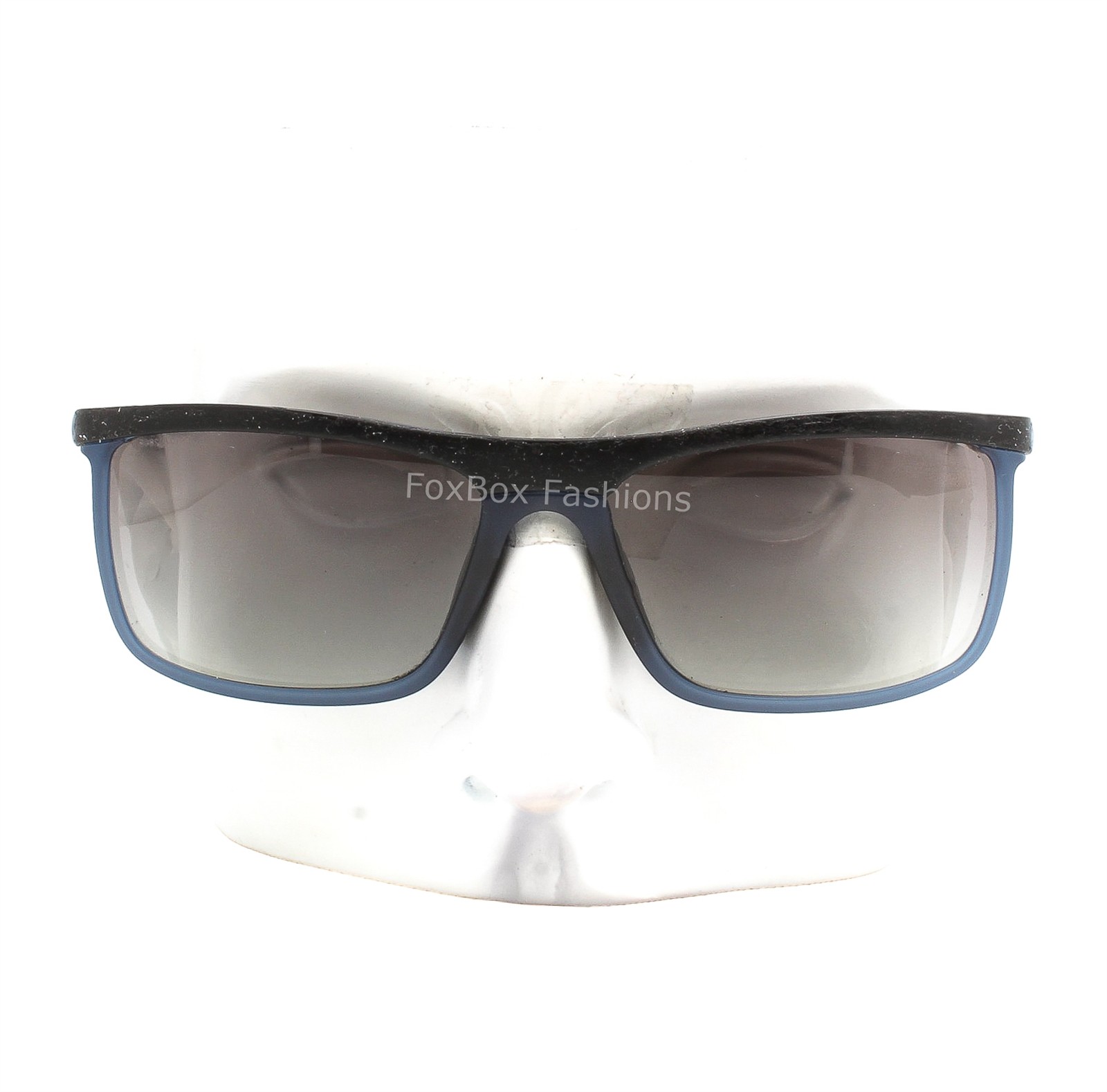 Prada SPR 51P JAP-3M1 Sunglasses Black Rubber on Transparent Matte Blue – READ