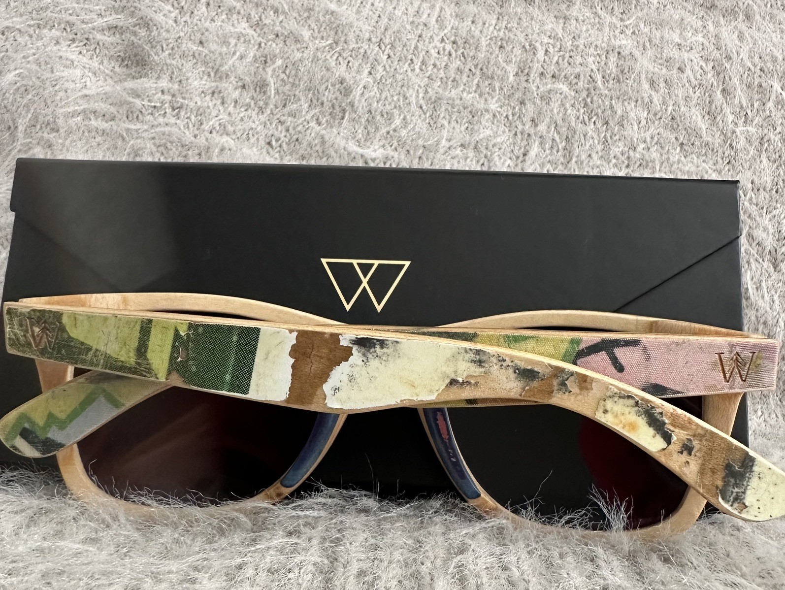 Deadstock Woodzee Avalon Skateboard Sunglasses + Rare Origami Case Full Set NEW