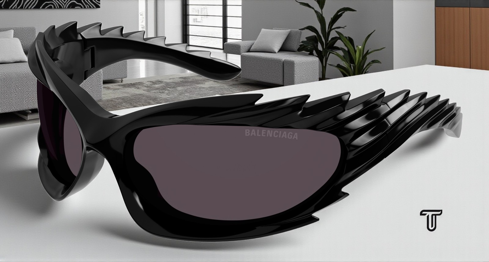 BALENCIAGA BB0255S 001 Geometrical Bio Black Grey 78 mm Unisex Sunglasses
