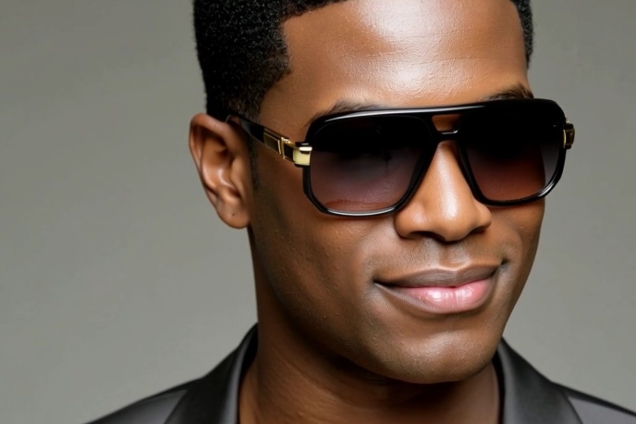 Men Sunglasses Designer Square Black Lens Gold Fashion Classic Retro Vintage NEW