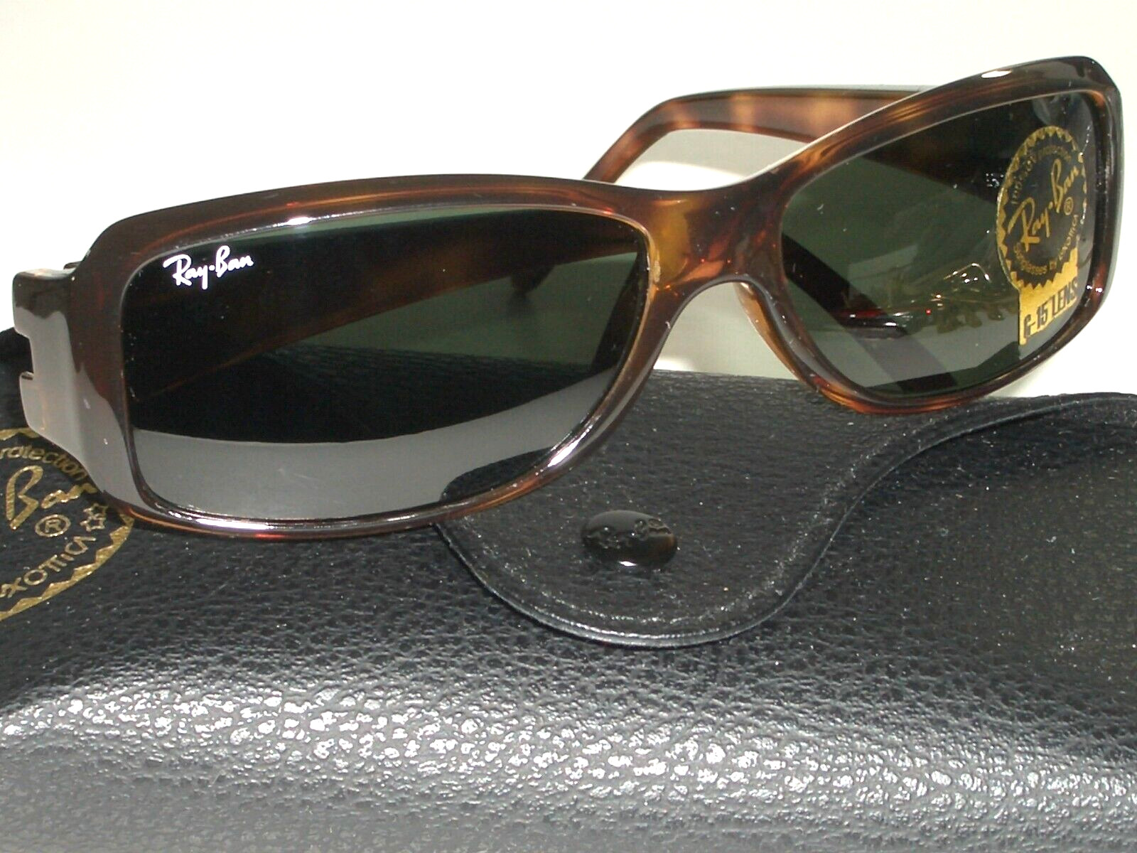 RAY BAN RB4078 642/57 SLEEK G15 CRYSTAL SLEEK SHINY TORTOISE SUNGLASSES NEW