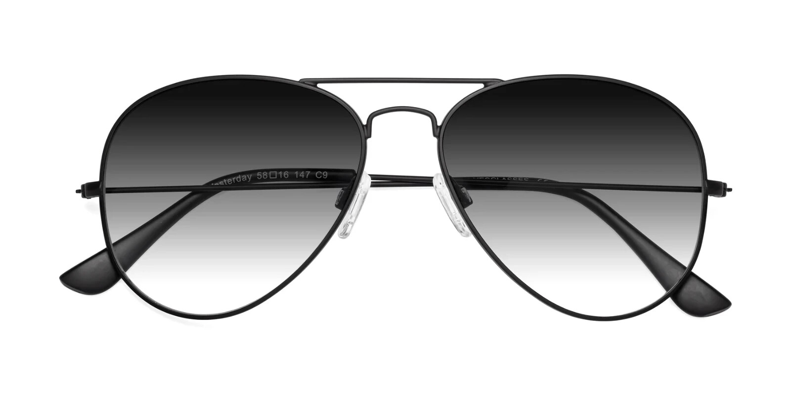 BlackTinted Aviator Sunglasses for Men Women Vintage Sports Metal Gradient