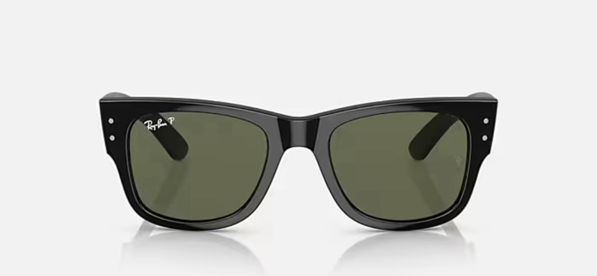 Ray-Ban RB0840S 901/31 51-21 Unisex Square Sunglasses – Black/Green