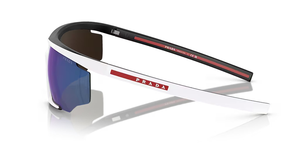 Prada Sunglasses PS07YS 15K08R White Frame / Blue Mirror Lens 76mm NEW